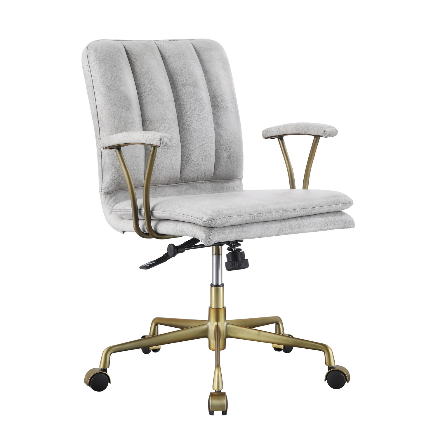 Acme Furniture 92422 Damir Office Chair, Vintage White Top Grain Leather & Chrome -  Acme Furniture Industry Inc