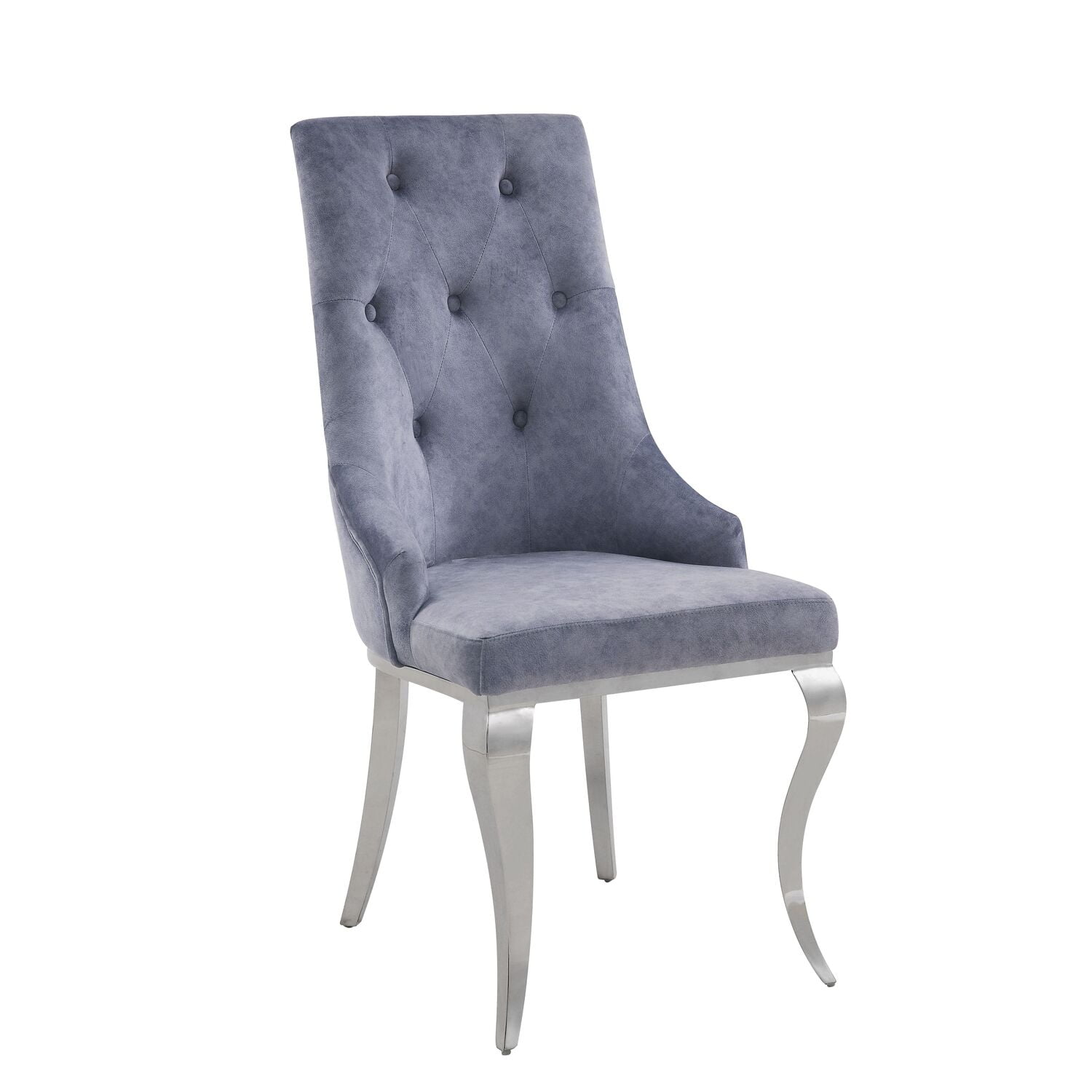 Picture of Acme Furniture 70143 20 x 24 x 42 in. Dekel Side Chair&#44; Gray Fabric & Stainless Steel - Set of 2
