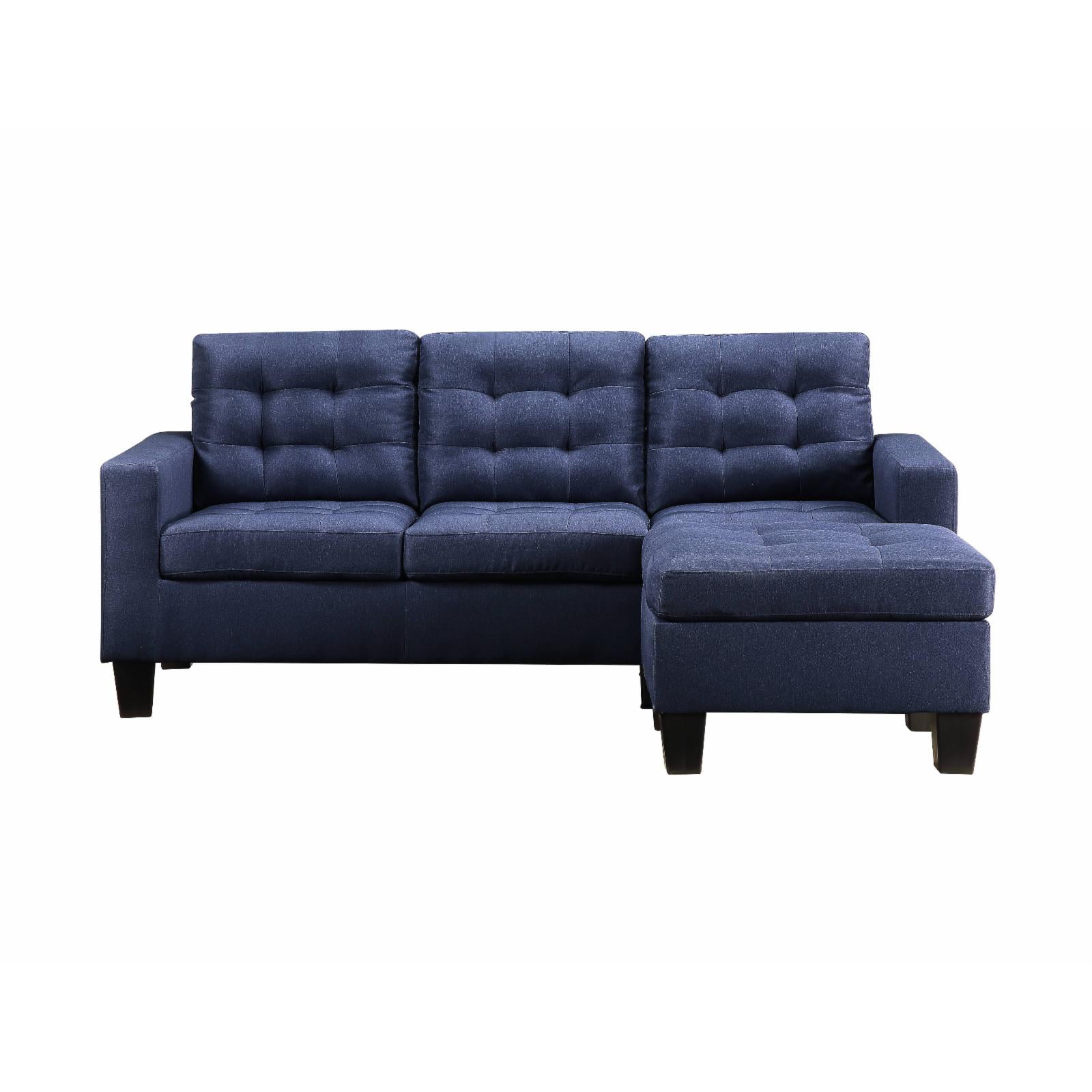 81 x 32 x 35 in. Earsom Sofa & Ottoman, Blue Linen - Acme Furniture 56650