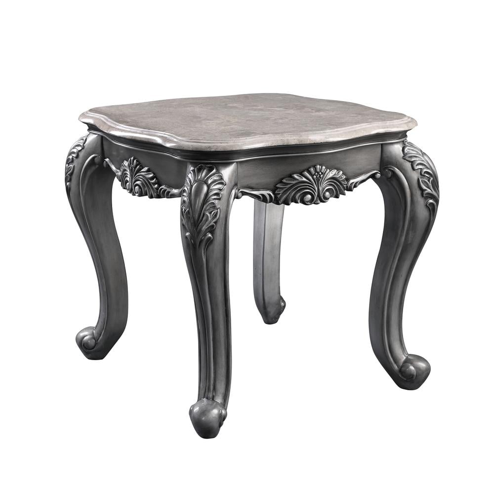 Picture of Acme Furniture 85347 26 x 28 x 24 in. Ariadne End Table&#44; Marble & Platinum