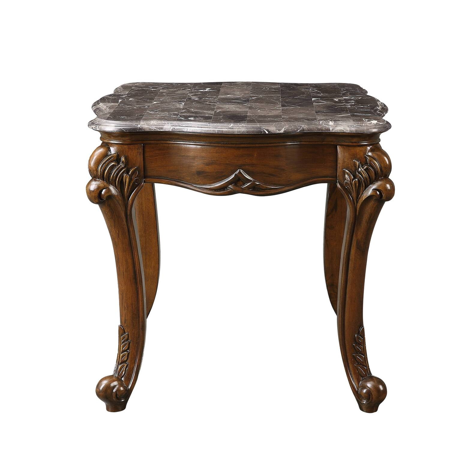 Picture of Acme Furniture 85367 26 x 28 x 24 in. Miyeon End Table&#44; Marble & Cherry