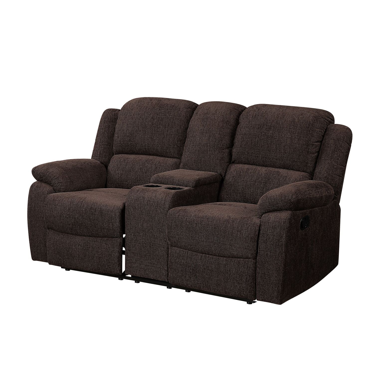 70 x 39 x 39 in. Madden Loveseat Sofa with Console, Brown Chenille - Acme Furniture 55446