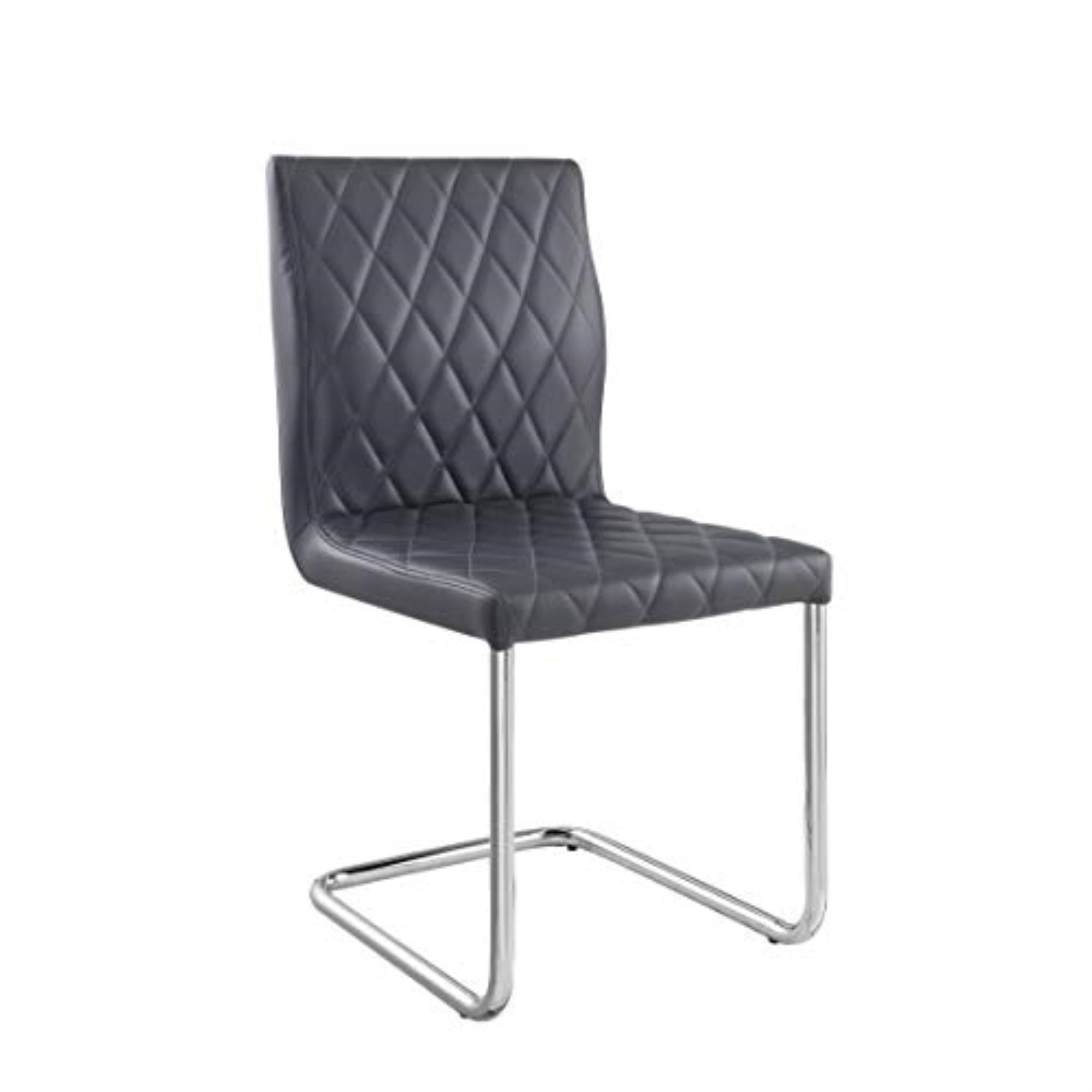 Picture of Acme Furniture 77832 17 x 23 x 37 in. Ansonia Side Chair&#44; Gray PU & Chrome - Set of 2