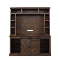 Picture of Acme Furniture 91628 66 x 19 x 78 in. Aksel Entertainment Center with Fireplace&#44; Walnut