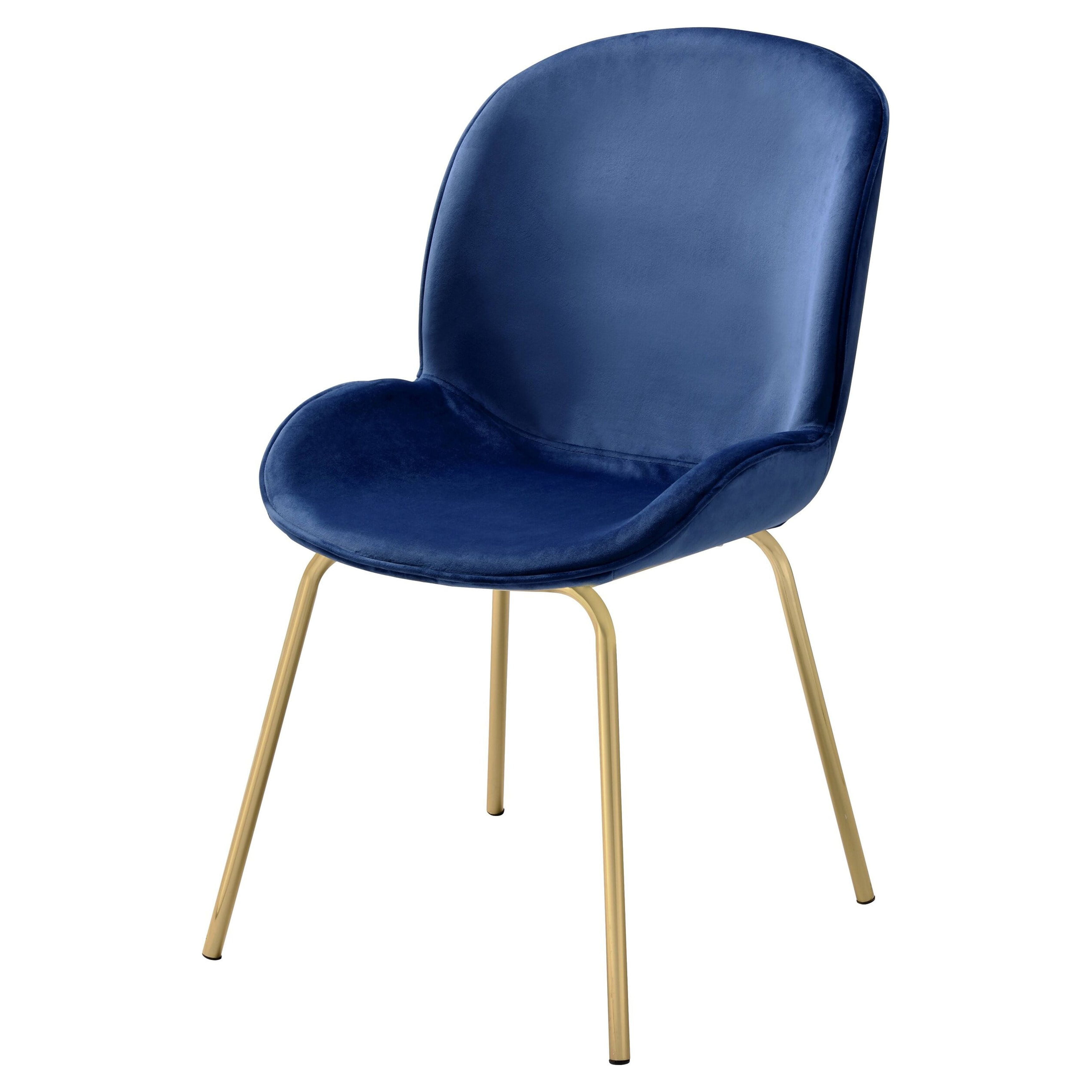 Picture of Acme Furniture 72947 19 x 24 x 34 in. Chuchip Side Chair&#44; Blue Velvet & Gold - Set of 2