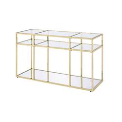 Picture of Acme Furniture 83473 50 x 18 x 30 in. Uchenna Sofa Table&#44; Clear Glass & Gold