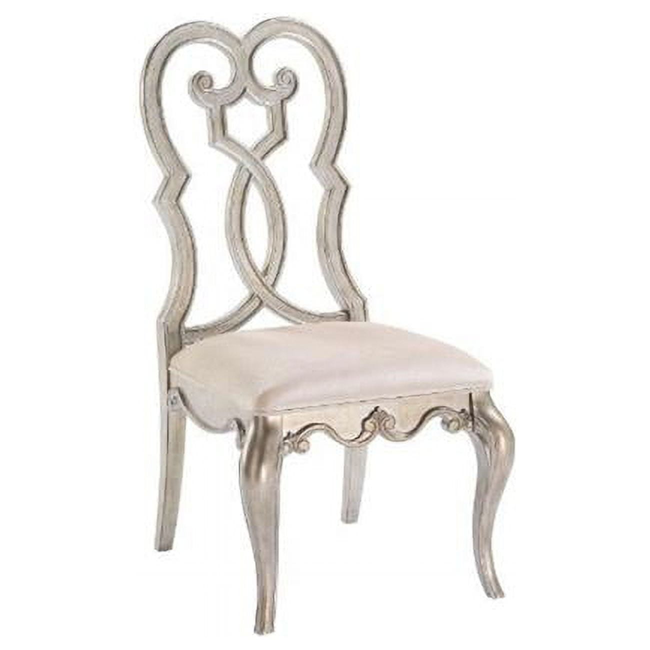 Picture of Acme Furniture 62202 23 x 27 x 44 in. Esteban Side Chair&#44; Beige Fabric & Antique Champagne