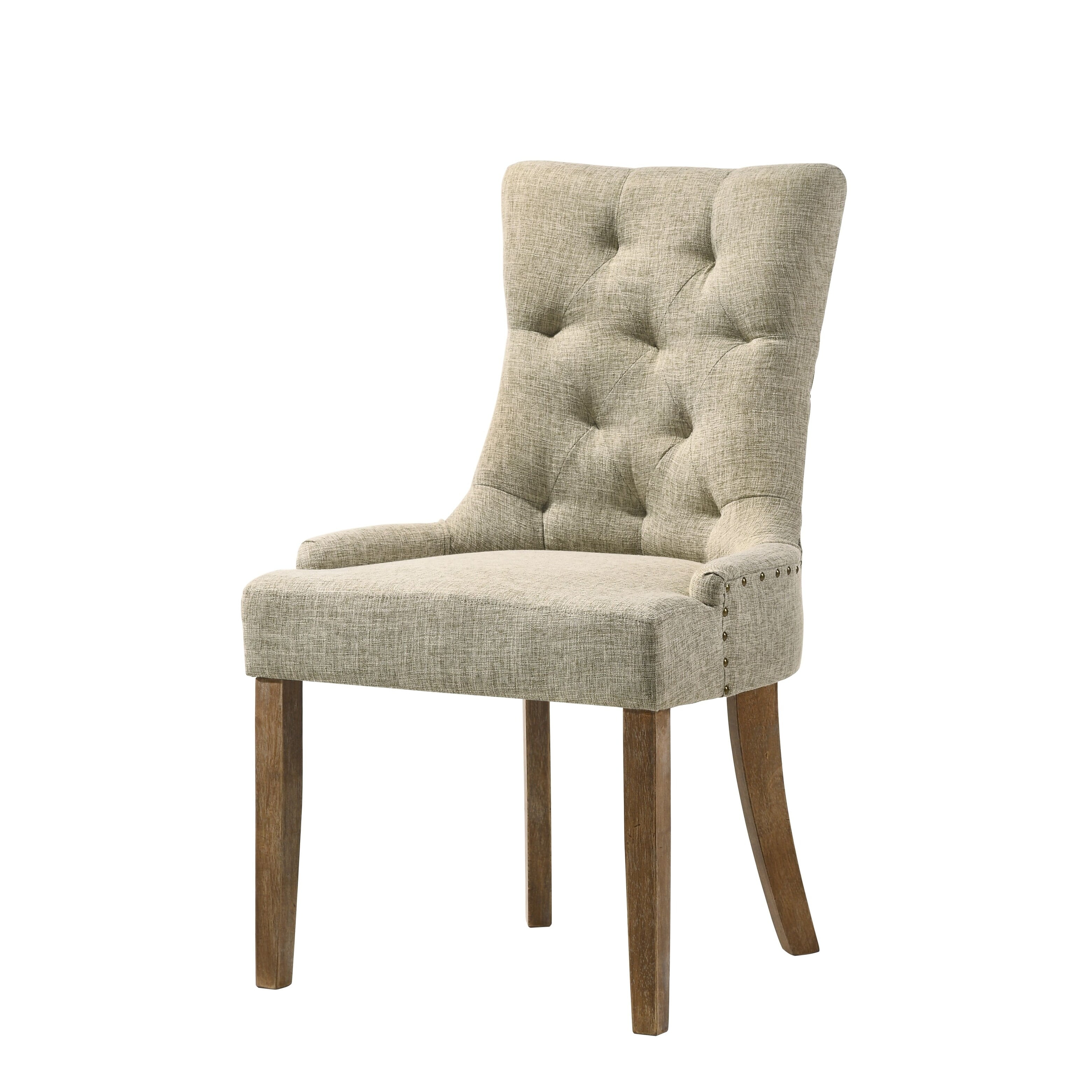 Picture of Acme Furniture 77162 22 x 24 x 38 in. Yotam Side Chair&#44; Beige Fabric & Salvaged Oak