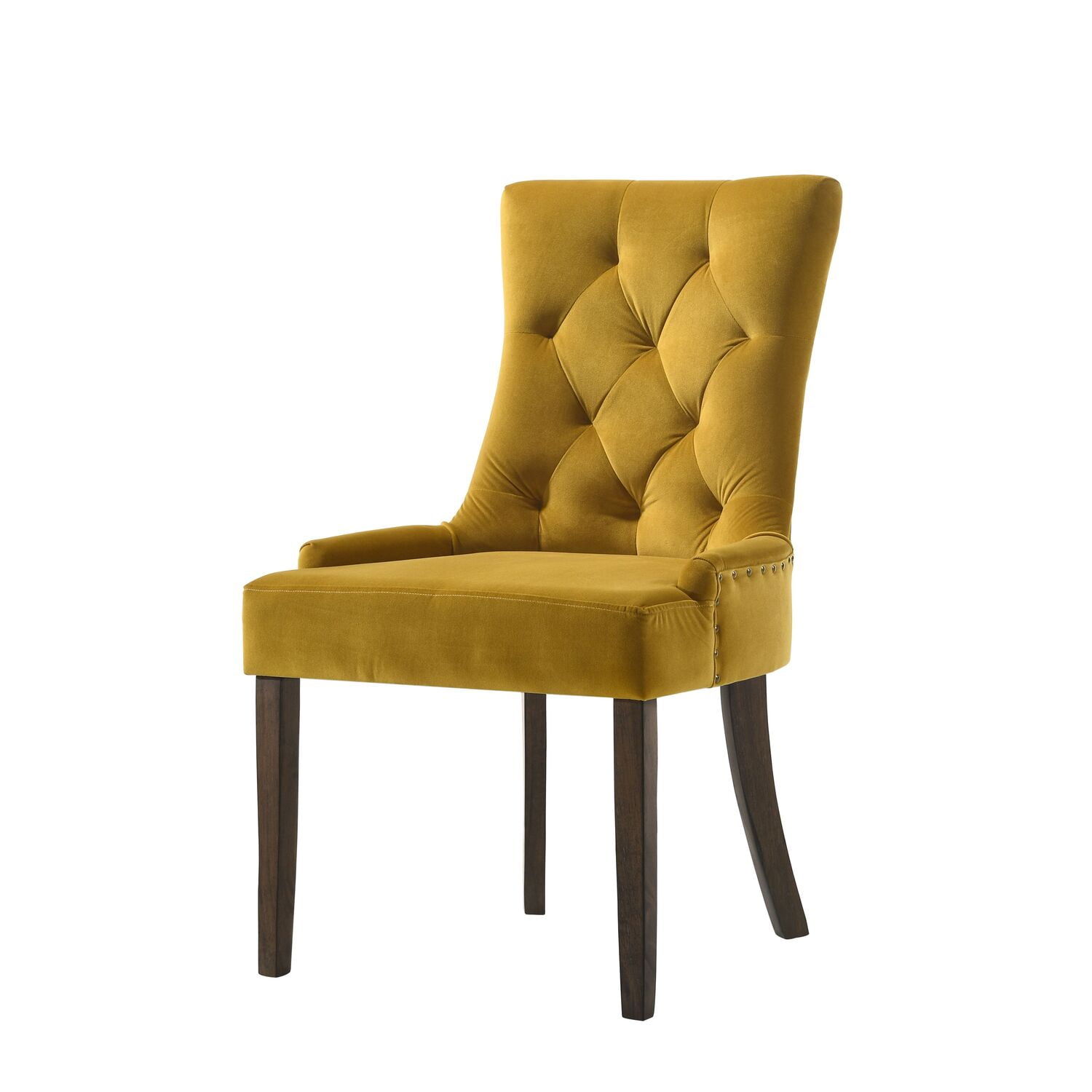 Picture of Acme Furniture 77163 22 x 24 x 38 in. Farren Side Chair&#44; Yellow Velvet & Espresso