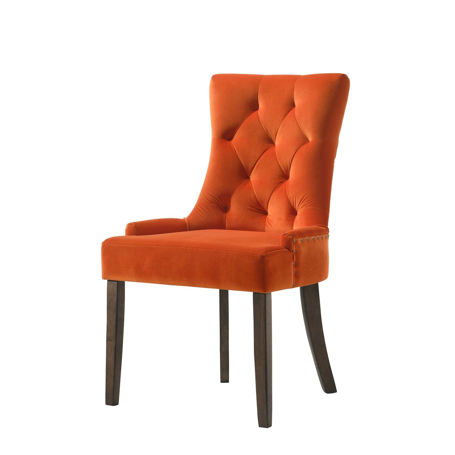 Picture of Acme Furniture 77164 22 x 24 x 38 in. Farren Side Chair&#44; Orange Velvet & Espresso