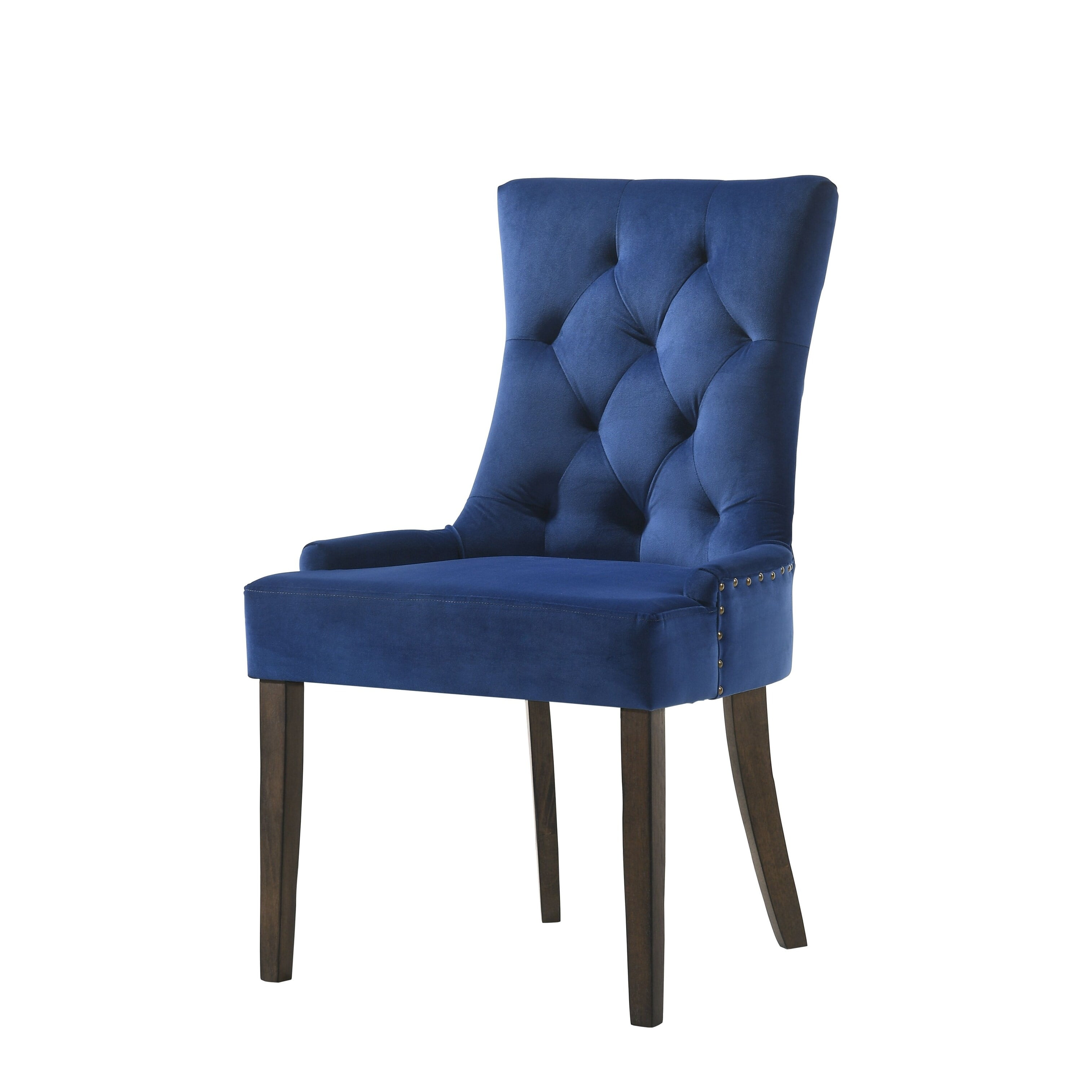 Picture of Acme Furniture 77165 22 x 24 x 38 in. Farren Side Chair&#44; Blue Velvet & Espresso