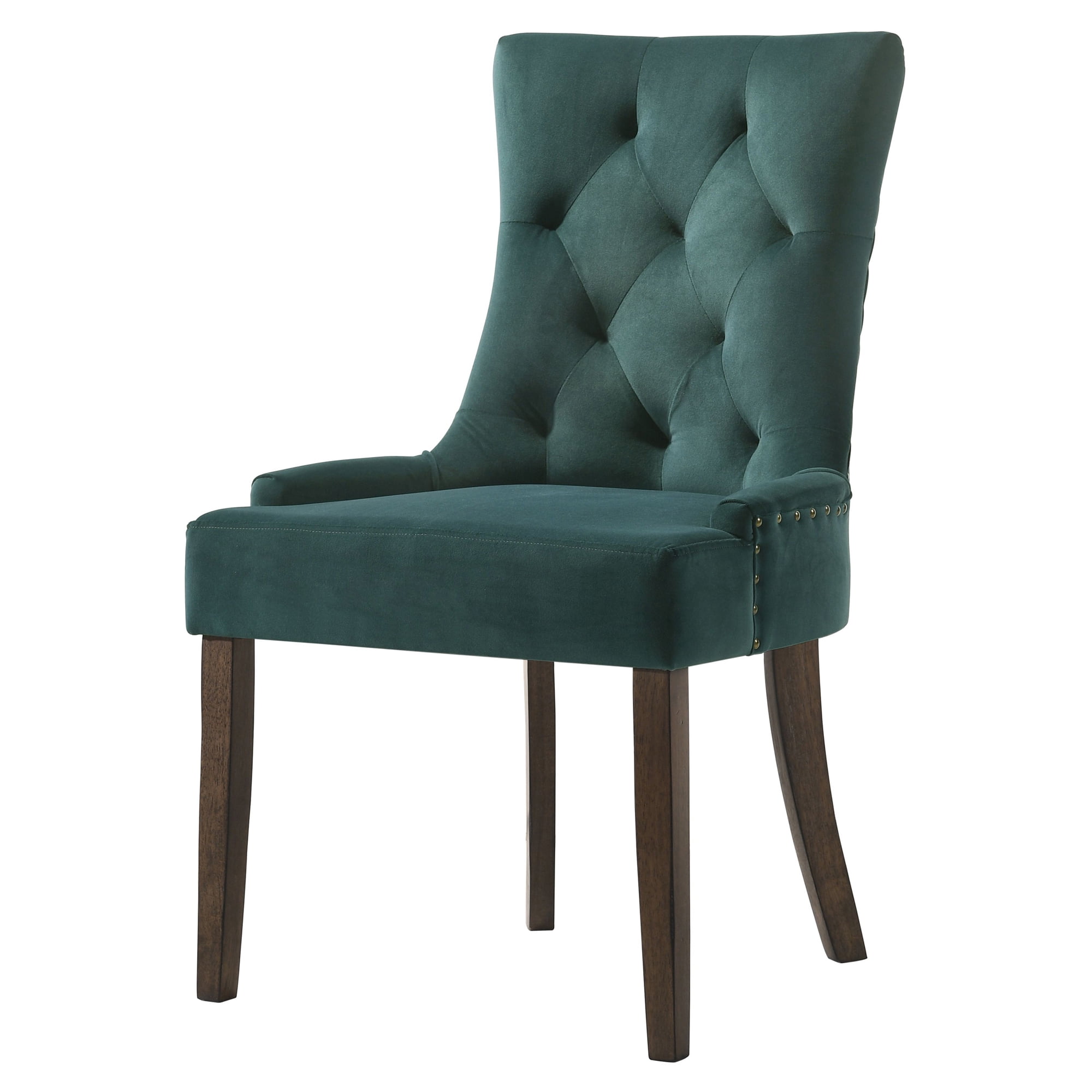 Picture of Acme Furniture 77166 22 x 24 x 38 in. Farren Side Chair&#44; Green Velvet & Espresso