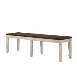 Picture of Acme Furniture 77193 58 x 16 x 18 in. Fedele Bench&#44; Weathered Oak & Cream