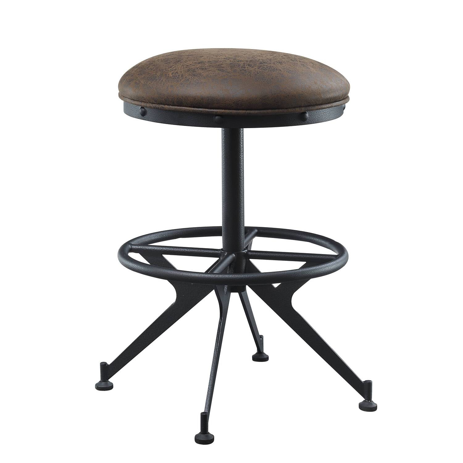 Picture of Acme Furniture 73992 16 x 16 x 24 in. Zangief Counter Height Stool&#44; Salvaged Brown & Black