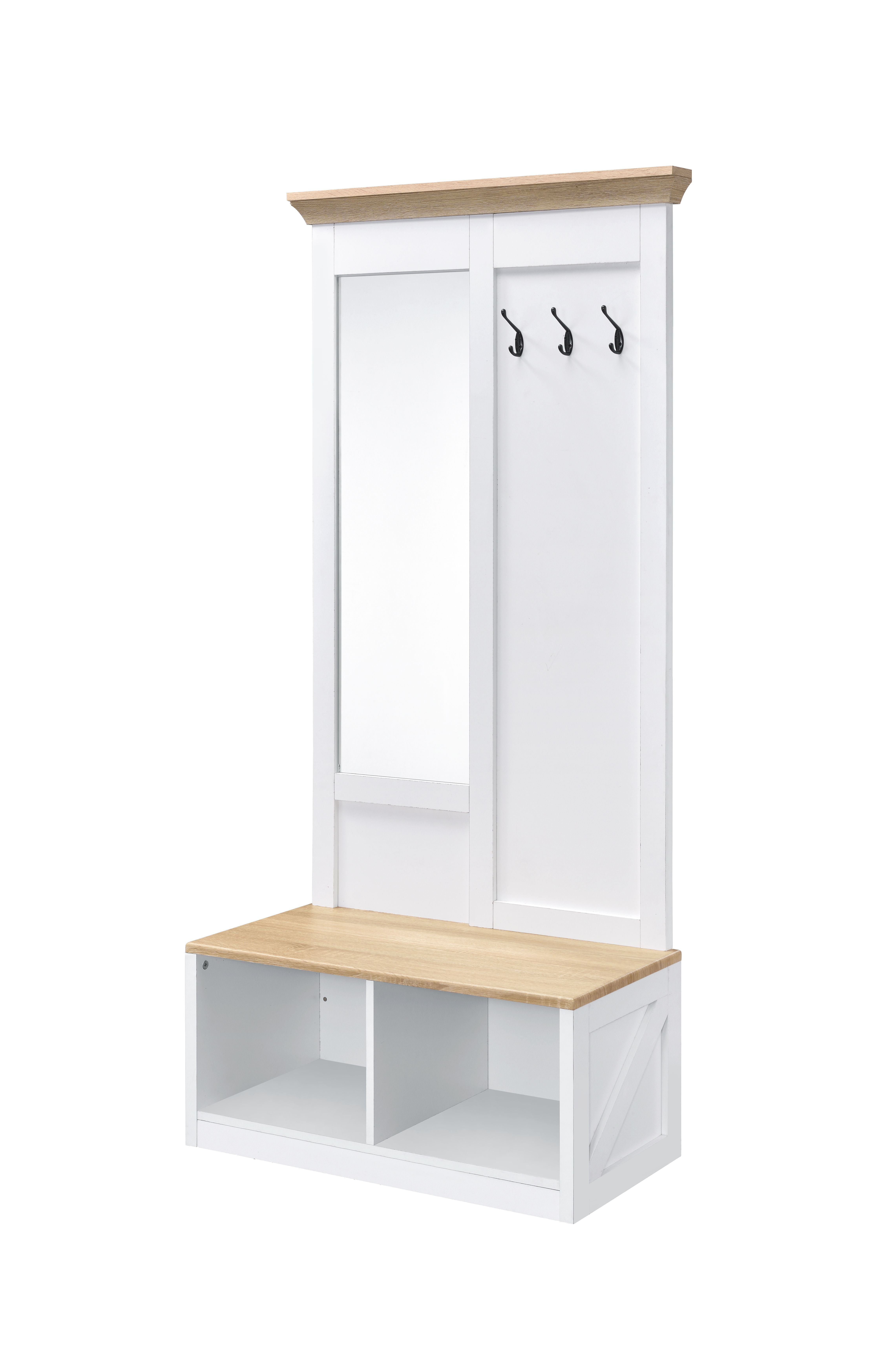 Picture of Acme Furniture 97830 32 x 17 x 68 in. Melati Hall Tree&#44; Light Oak & White