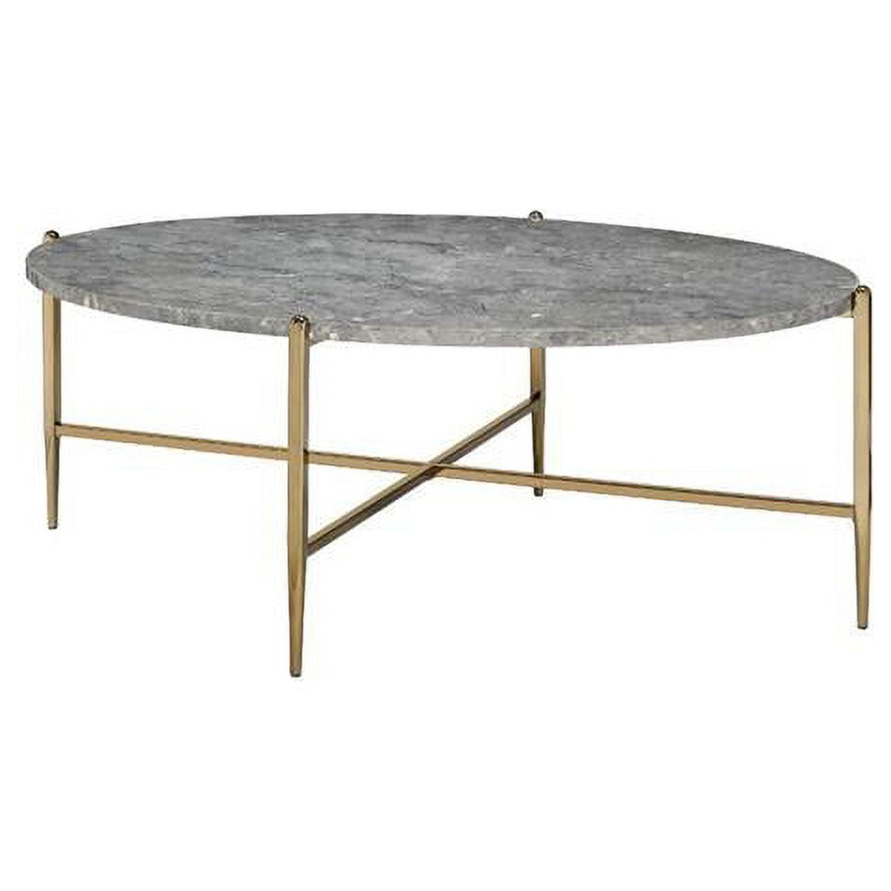 Picture of Acme Furniture 83475 48 x 33 x 18 in. Tainte Coffee Table&#44; Faux Marble & Champagne