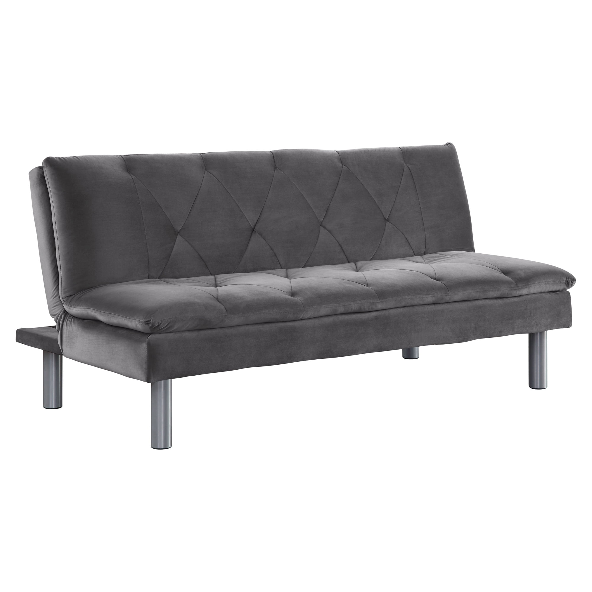 66 x 31 x 31 in. Cilliers Adjustable Sofa, Gray Velvet & Chrome - Acme Furniture 57195