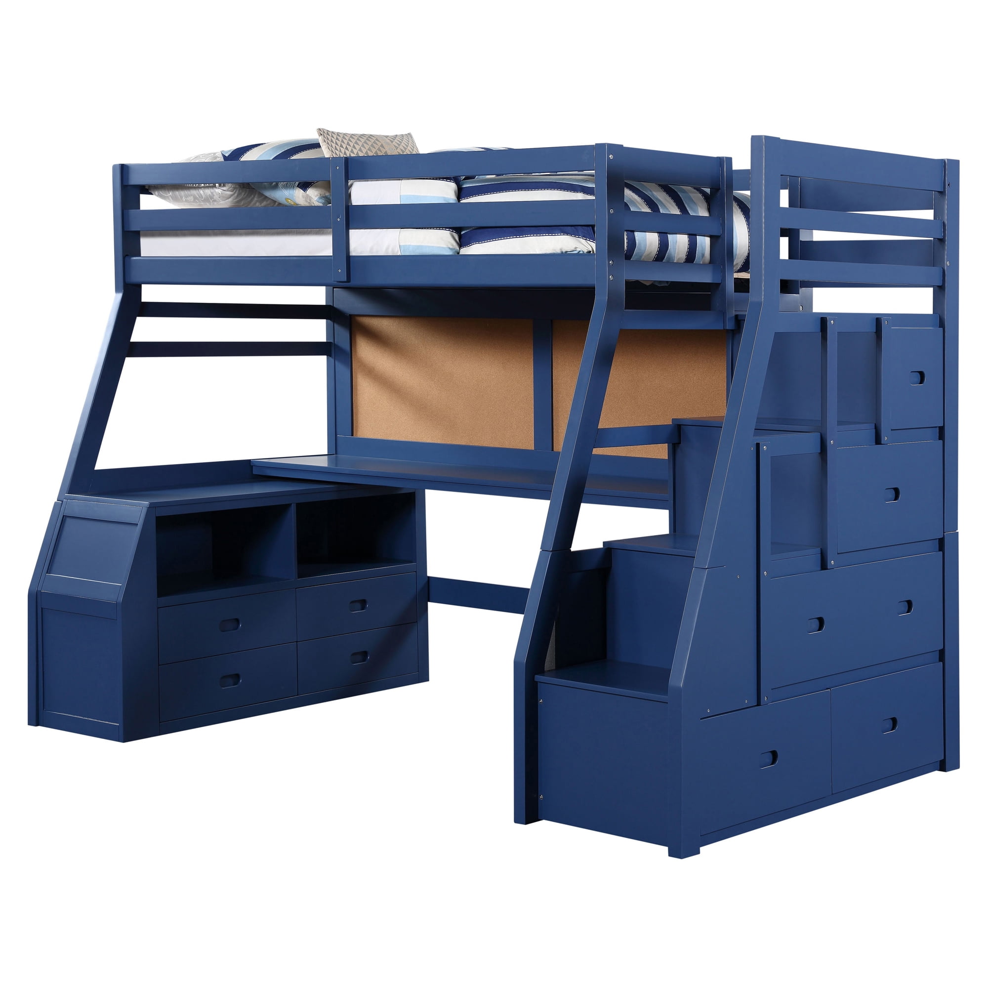 Picture of Acme Furniture 37455 98 x 57 x 73 in. Jason II Storage Loft Bed, Navy Blue - Twin Size - Case of 4