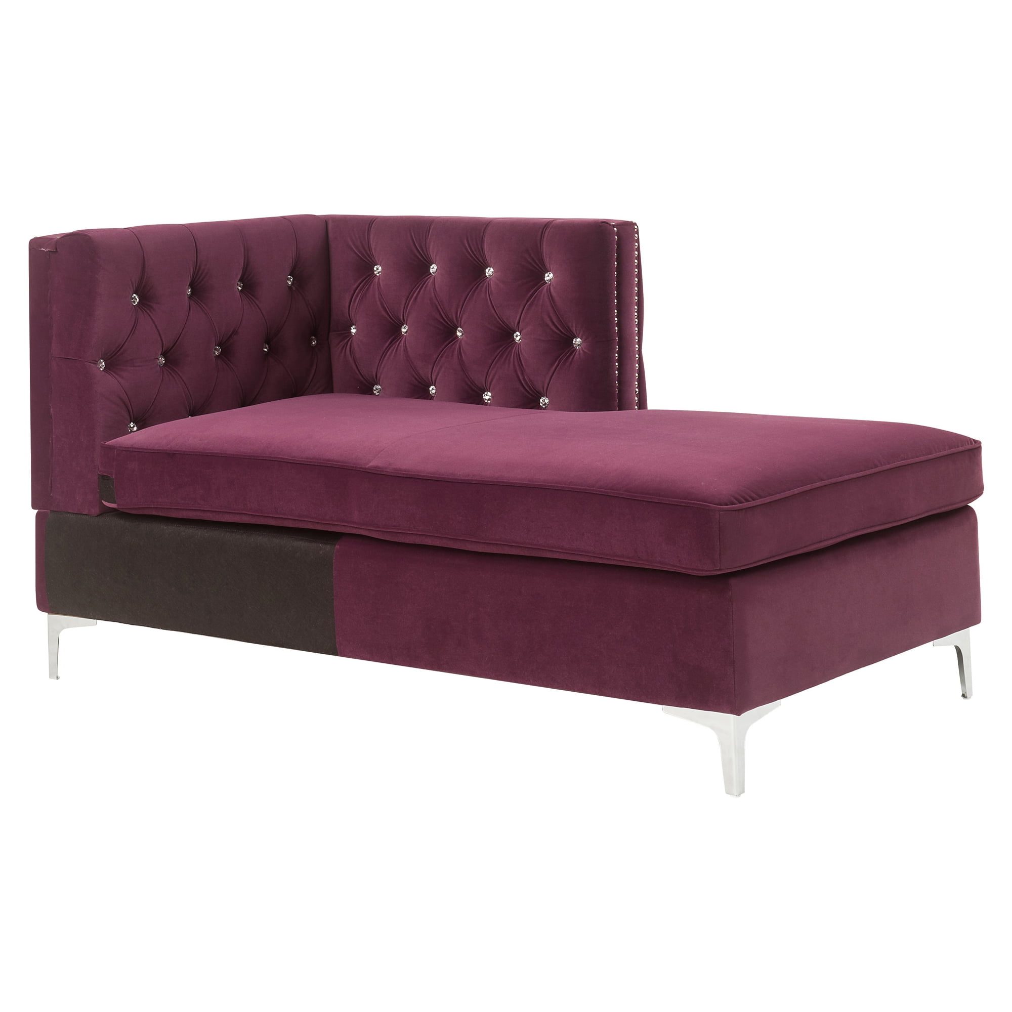 Acme Furniture 57333 34 x 61 x 35 in. Jaszira Modular Sectional Sofa - Chaise, Burgundy Velvet -  Acme Furniture Industry Inc