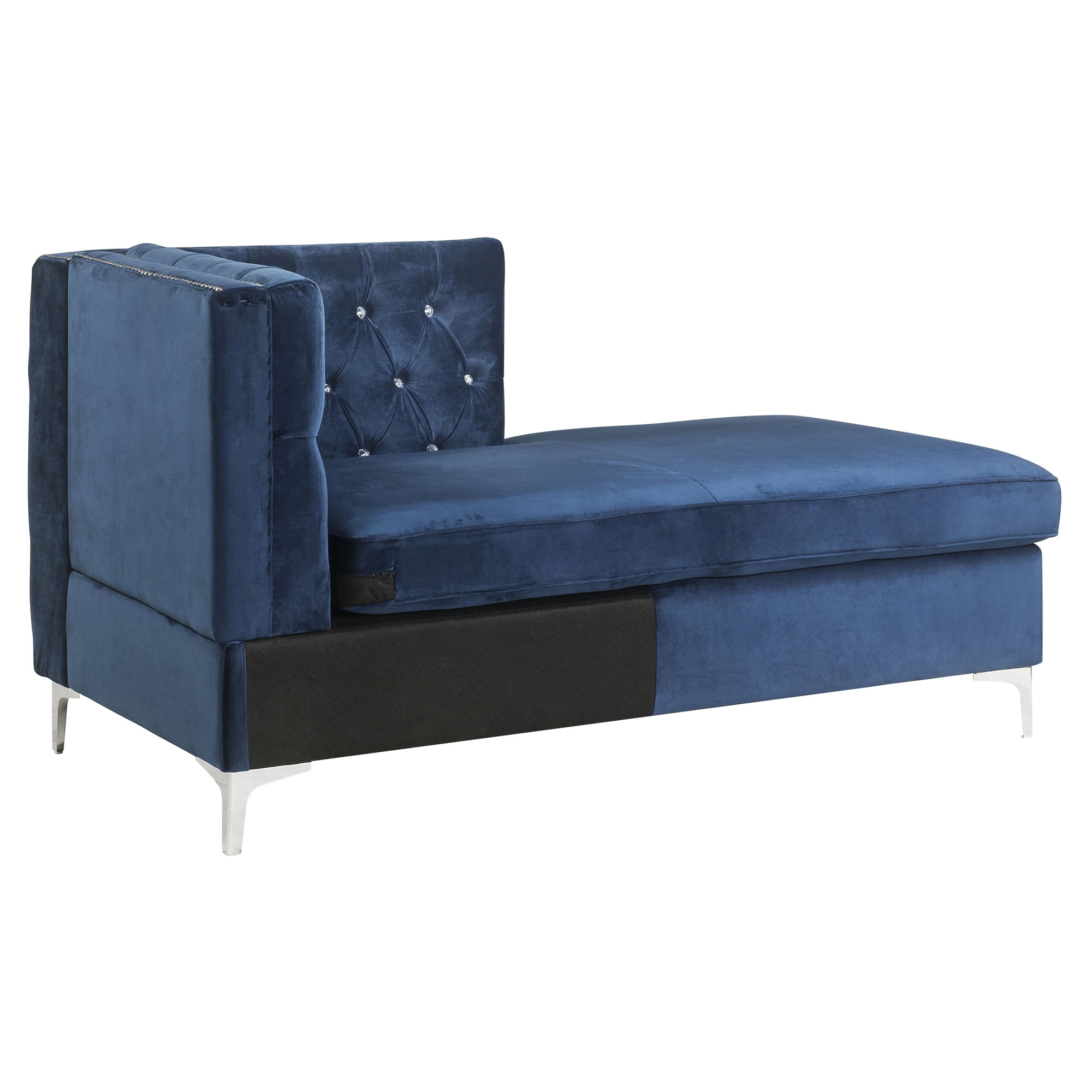 34 x 61 x 35 in. Jaszira Modular Sectional Sofa - Chaise, Blue Velvet - Acme Furniture 57343