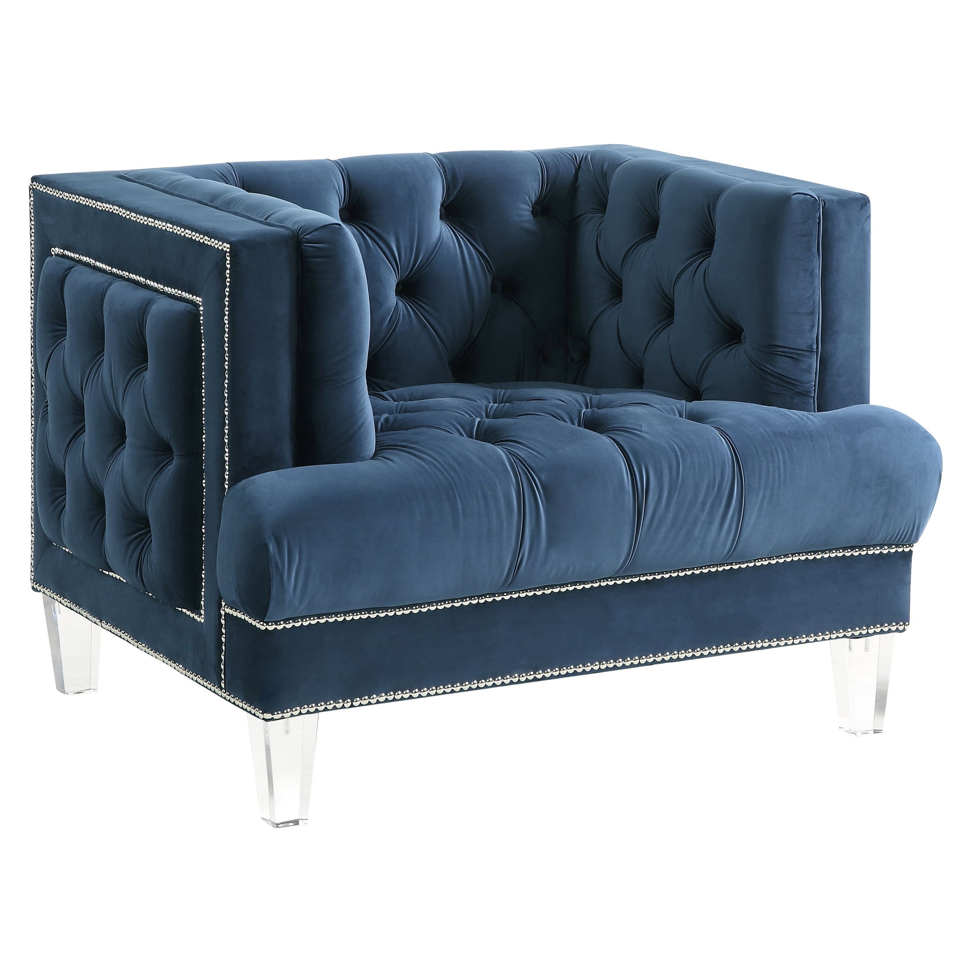 Picture of Acme Furniture 56457 41 x 34 x 32 in. Ansario Accent Chair, Blue Velvet