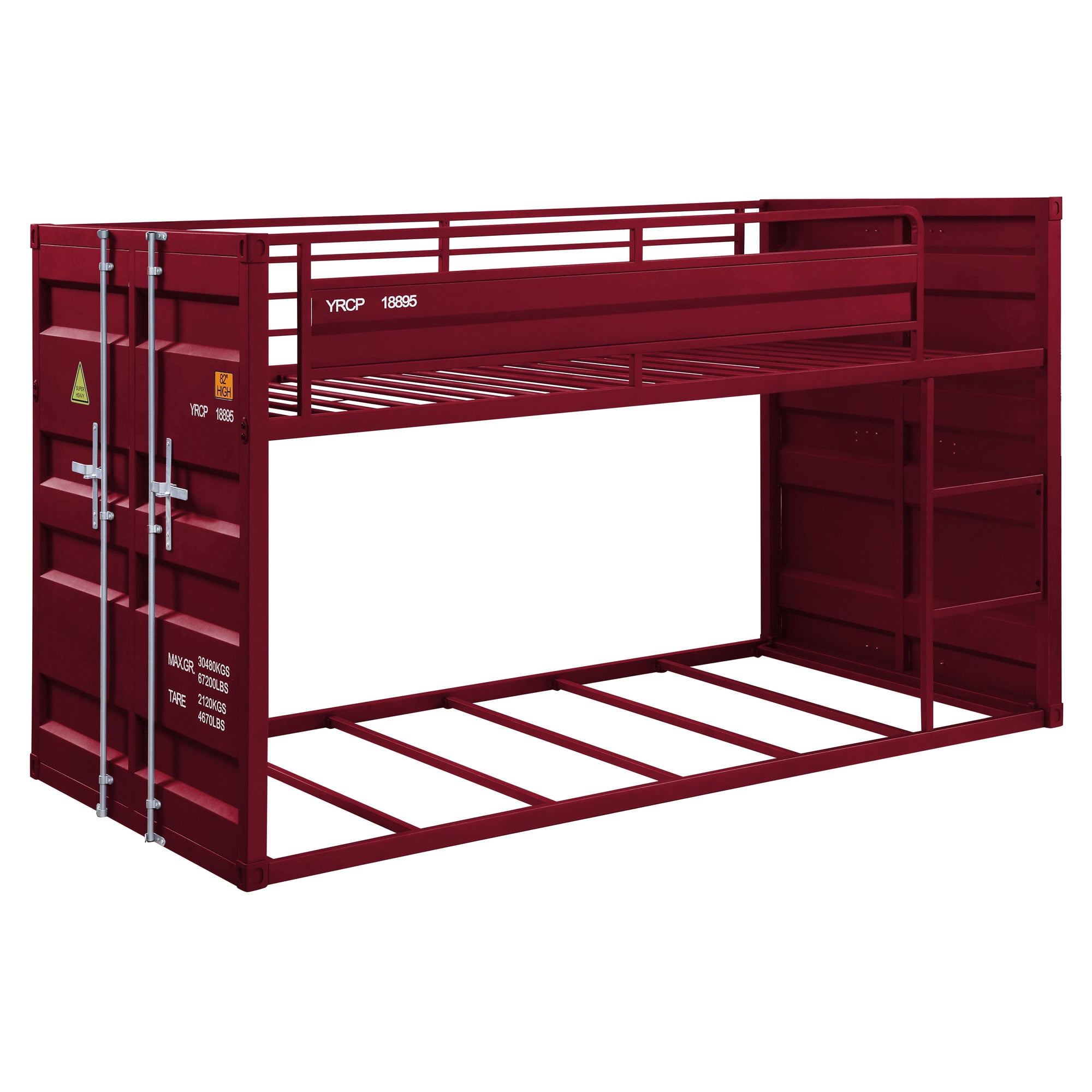 Picture of Acme Furniture 38280 80 x 42 x 46 in. Cargo Bunk Bed, Red - Twin Size