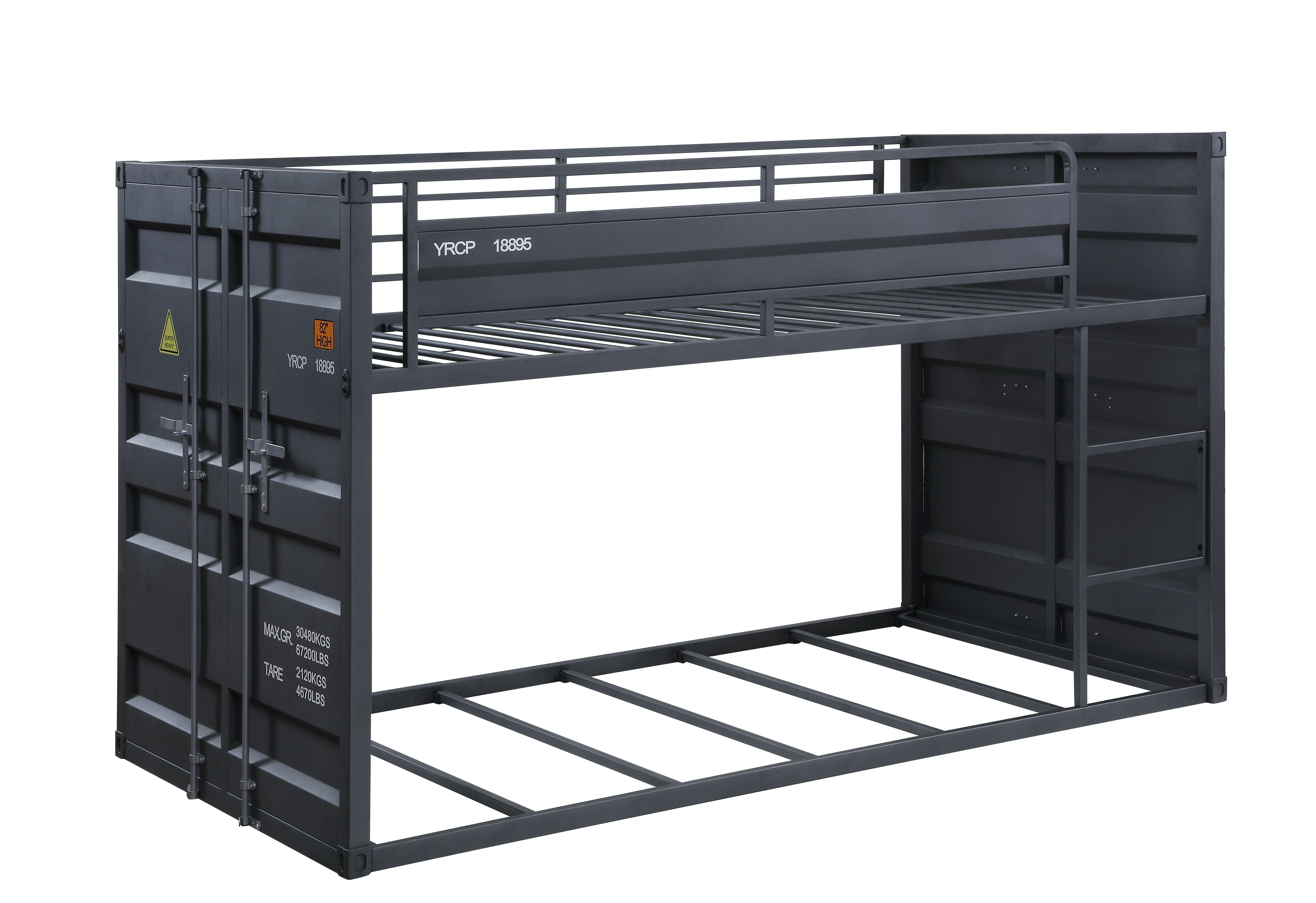 Picture of Acme Furniture 37815 80 x 42 x 46 in. Cargo Bunk Bed, Gunmetal - Twin Size - Case of 2