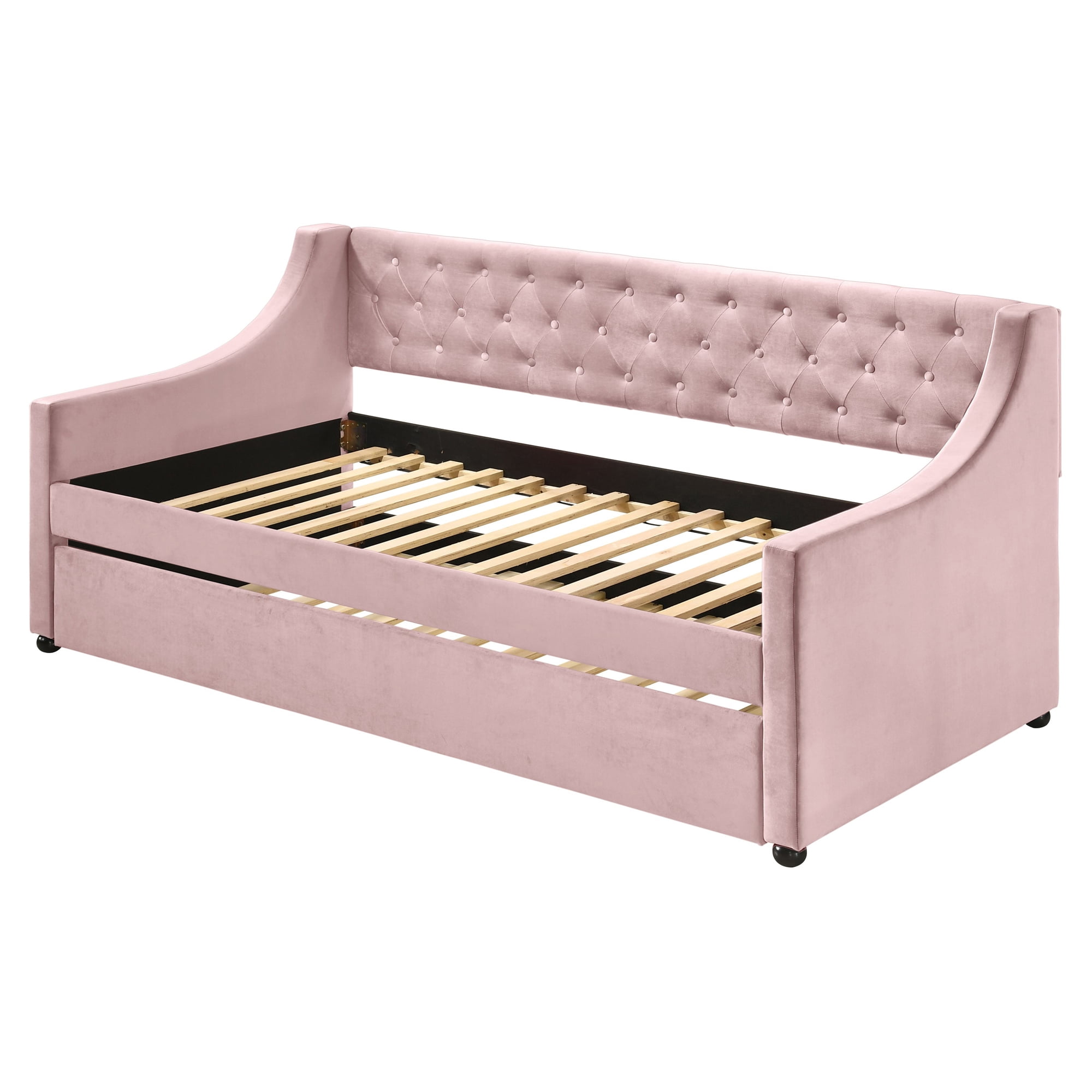 Picture of Acme Furniture 39380 84 x 42 x 39 in. Lianna Daybed & Trundle&#44; Pink Velvet - Twin Size