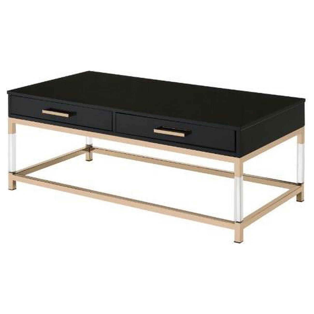 Picture of Acme Furniture 82345 44 x 22 x 18 in. Adiel Coffee Table&#44; Black & Gold