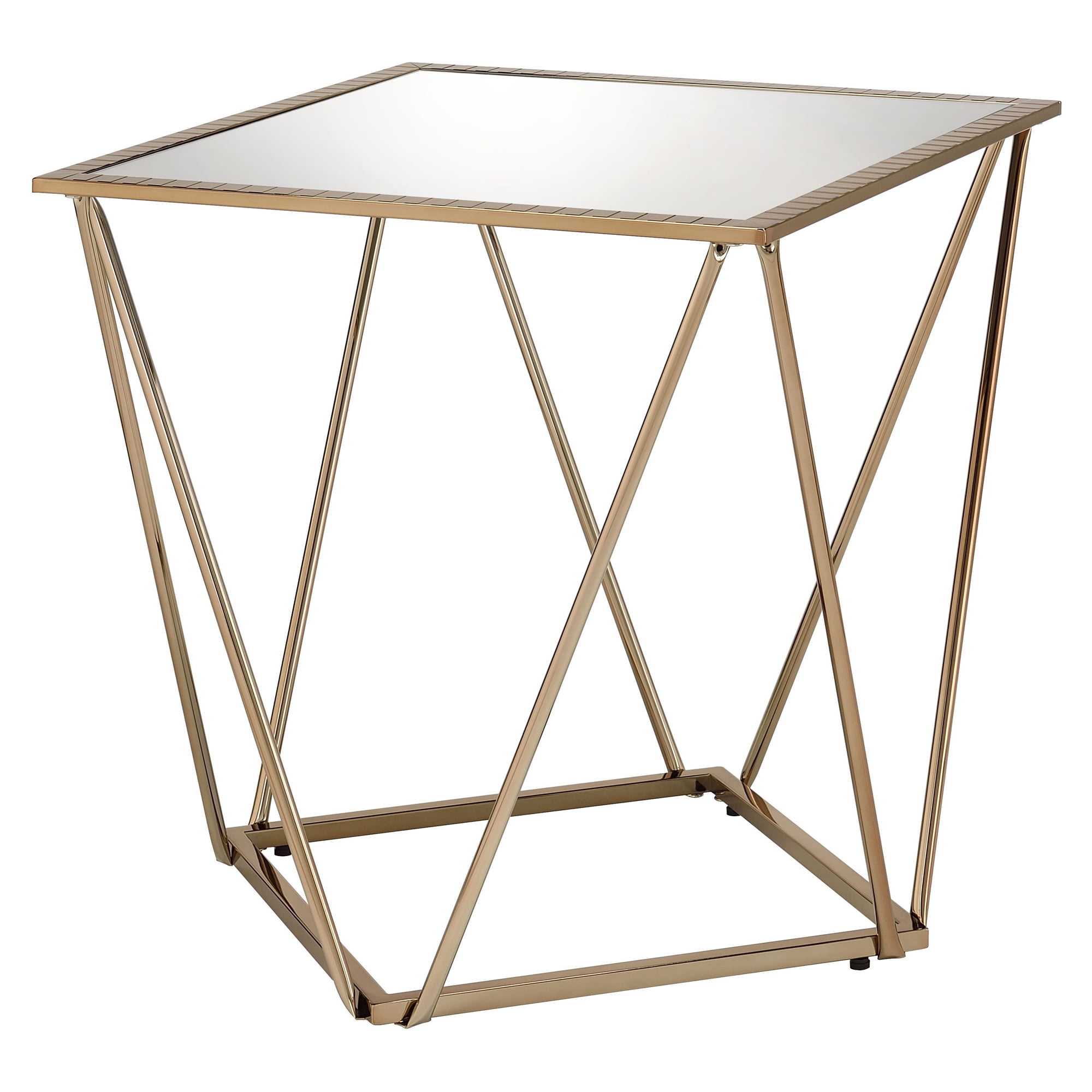 Picture of Acme Furniture 86057 22 x 22 x 24 in. Fogya End Table&#44; Mirrored & Champagne Gold
