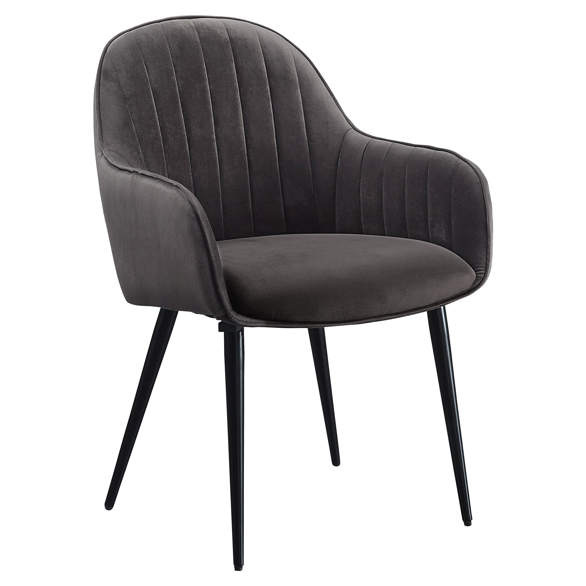Picture of Acme Furniture 74011 25 x 23 x 34 in. Caspian Side Chair&#44; Dark Gray Fabric & Black
