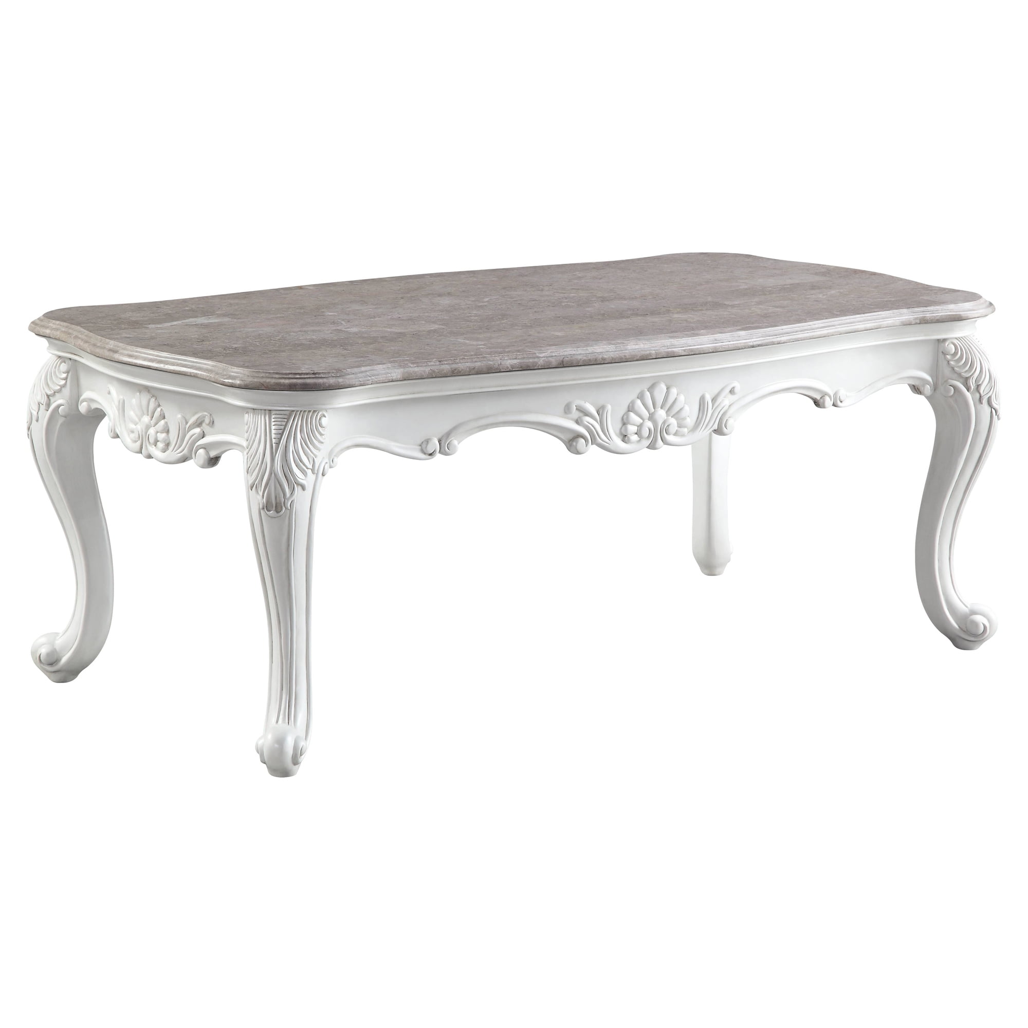 Picture of Acme Furniture 84310 52 x 31 x 20 in. Ciddrenar Coffee Table&#44; Marble Top & White