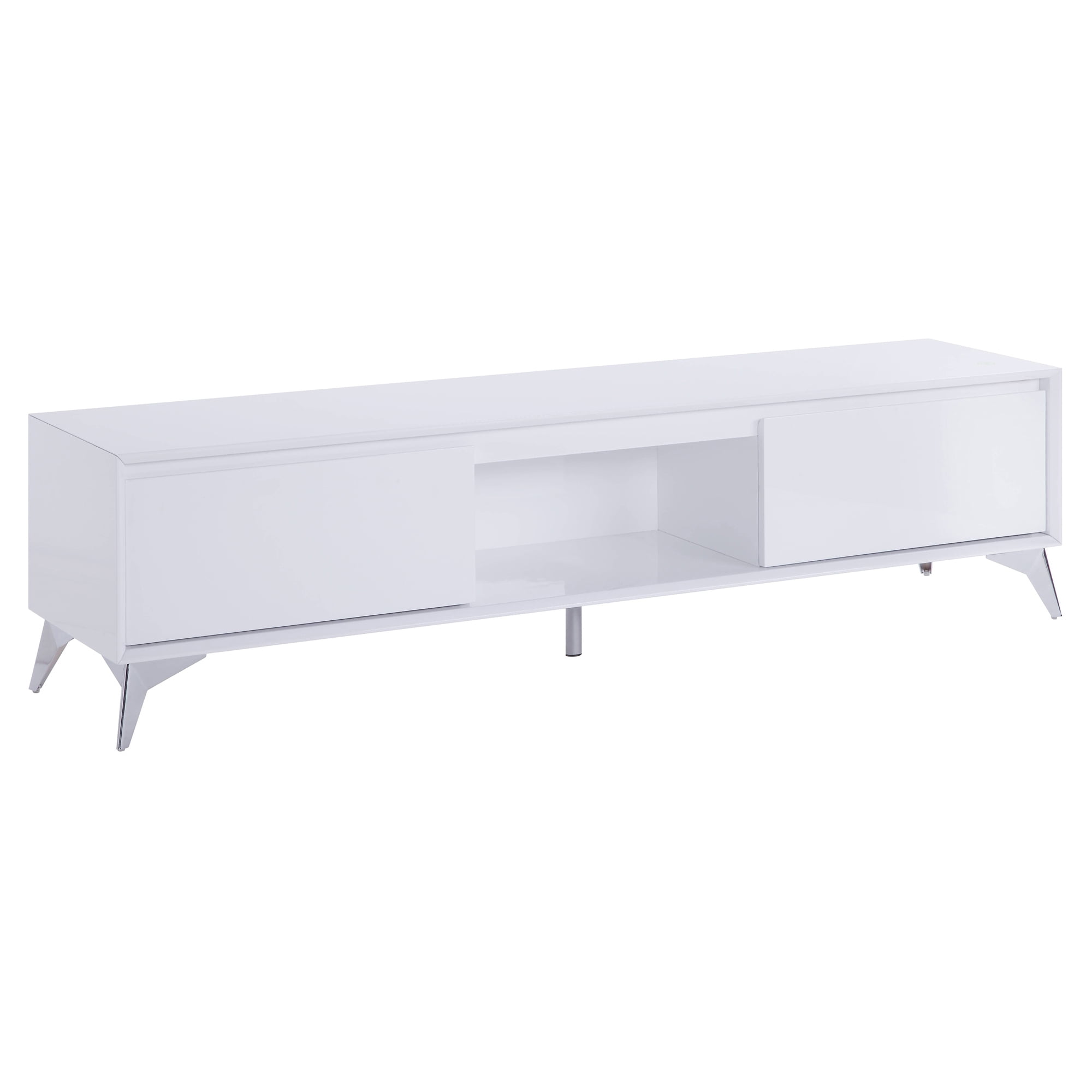 Picture of Acme Furniture 91995 71 x 16 x 18 in. Raceloma TV Stand&#44; LED&#44; White & Chrome