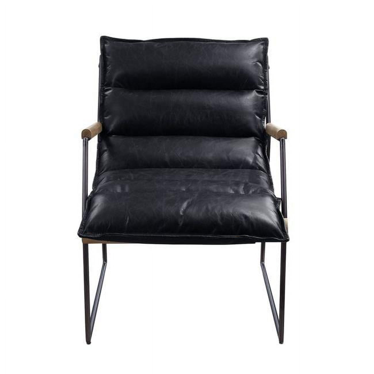 Picture of Acme Furniture 59946 24 x 34 x 33 in. Luberzo Accent Chair&#44; Distress Espresso Top Grain Leather & Matt Iron