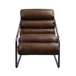Picture of Acme Furniture 59948 25 x 33 x 32 in. Dolgren Accent Chair&#44; Sahara Top Grain Leather & Matt Iron
