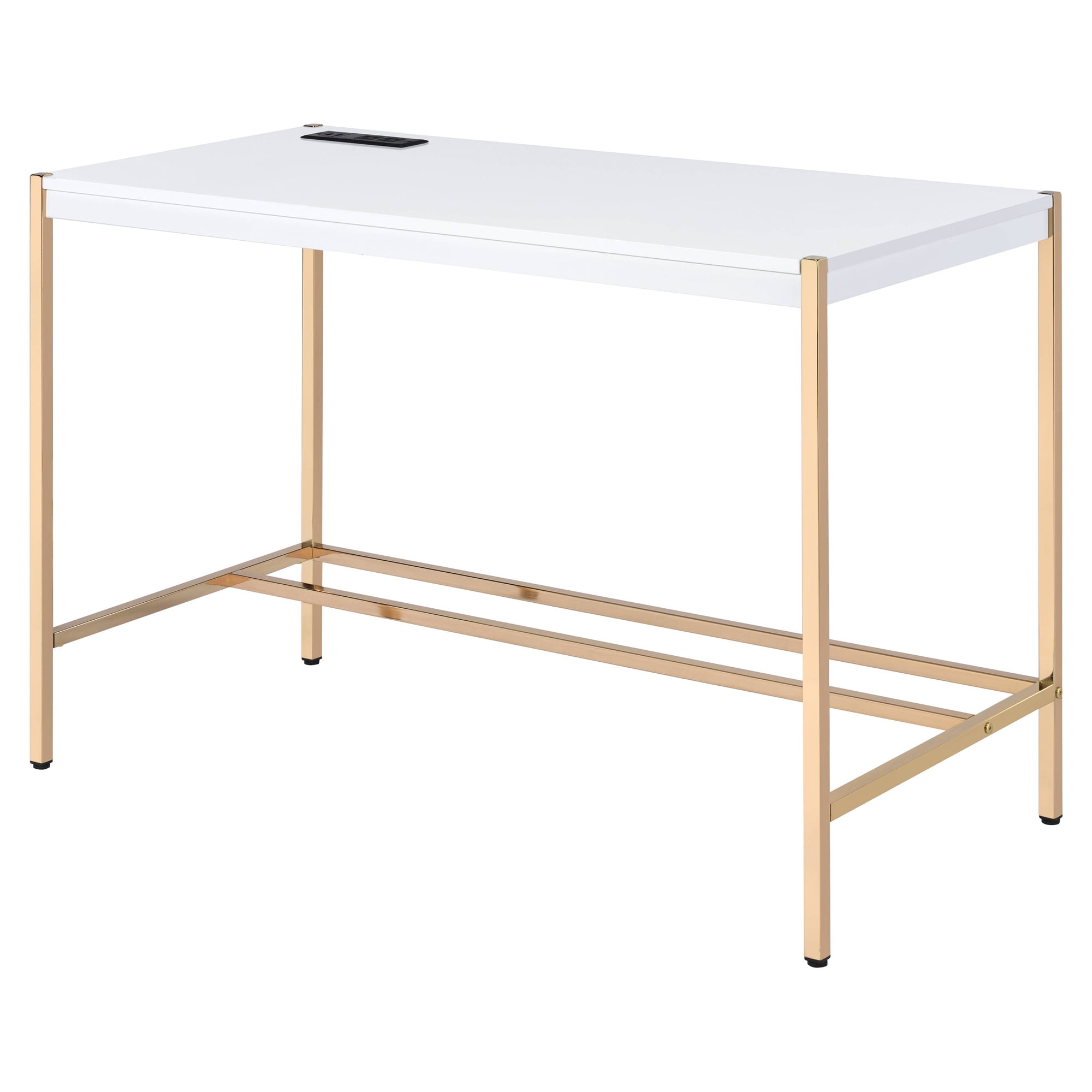 Picture of Acme Furniture OF00020 42 x 20 x 30 in. Midriaks Writing Desk&#44; White & Gold