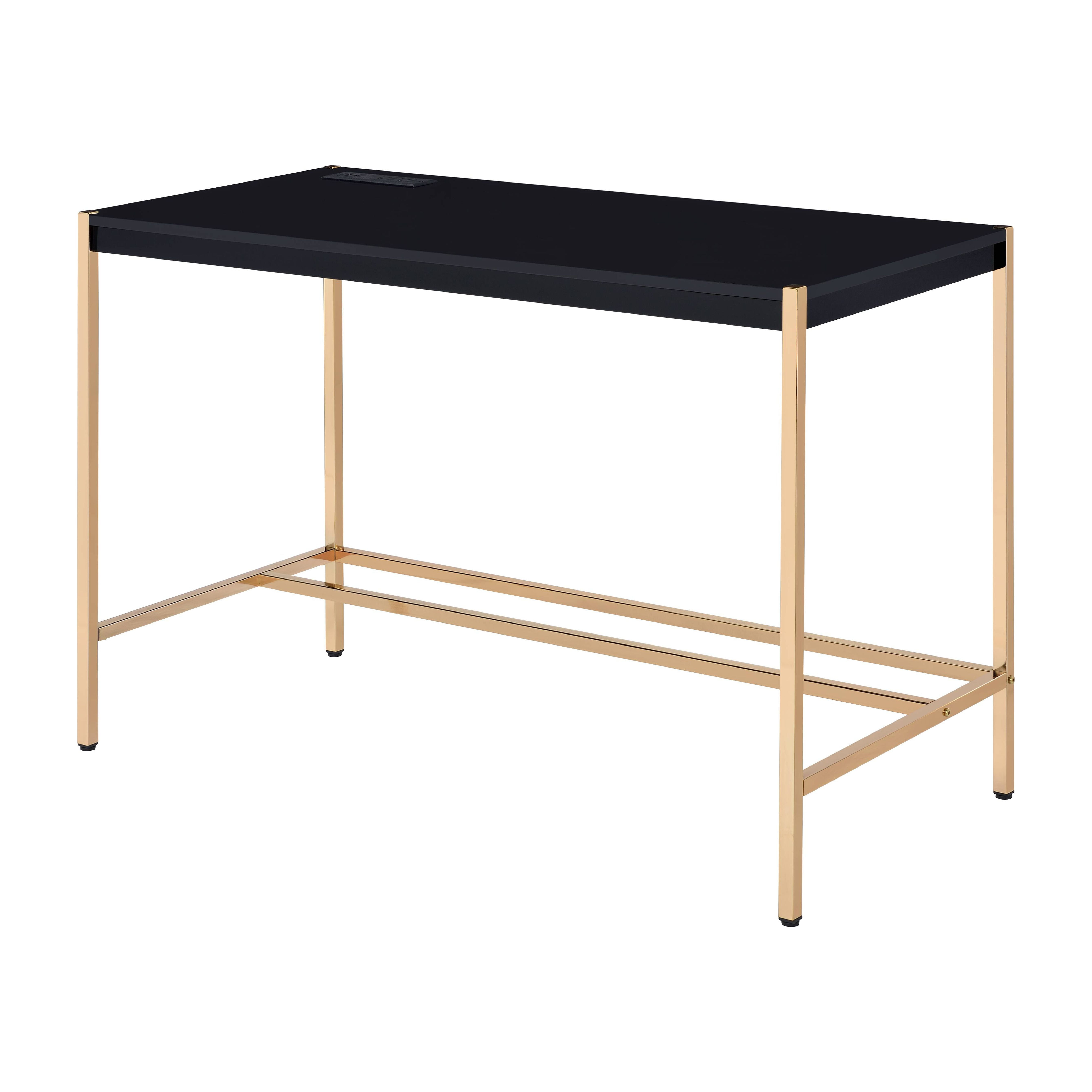 Picture of Acme Furniture OF00021 42 x 20 x 30 in. Midriaks Writing Desk&#44; Black & Gold