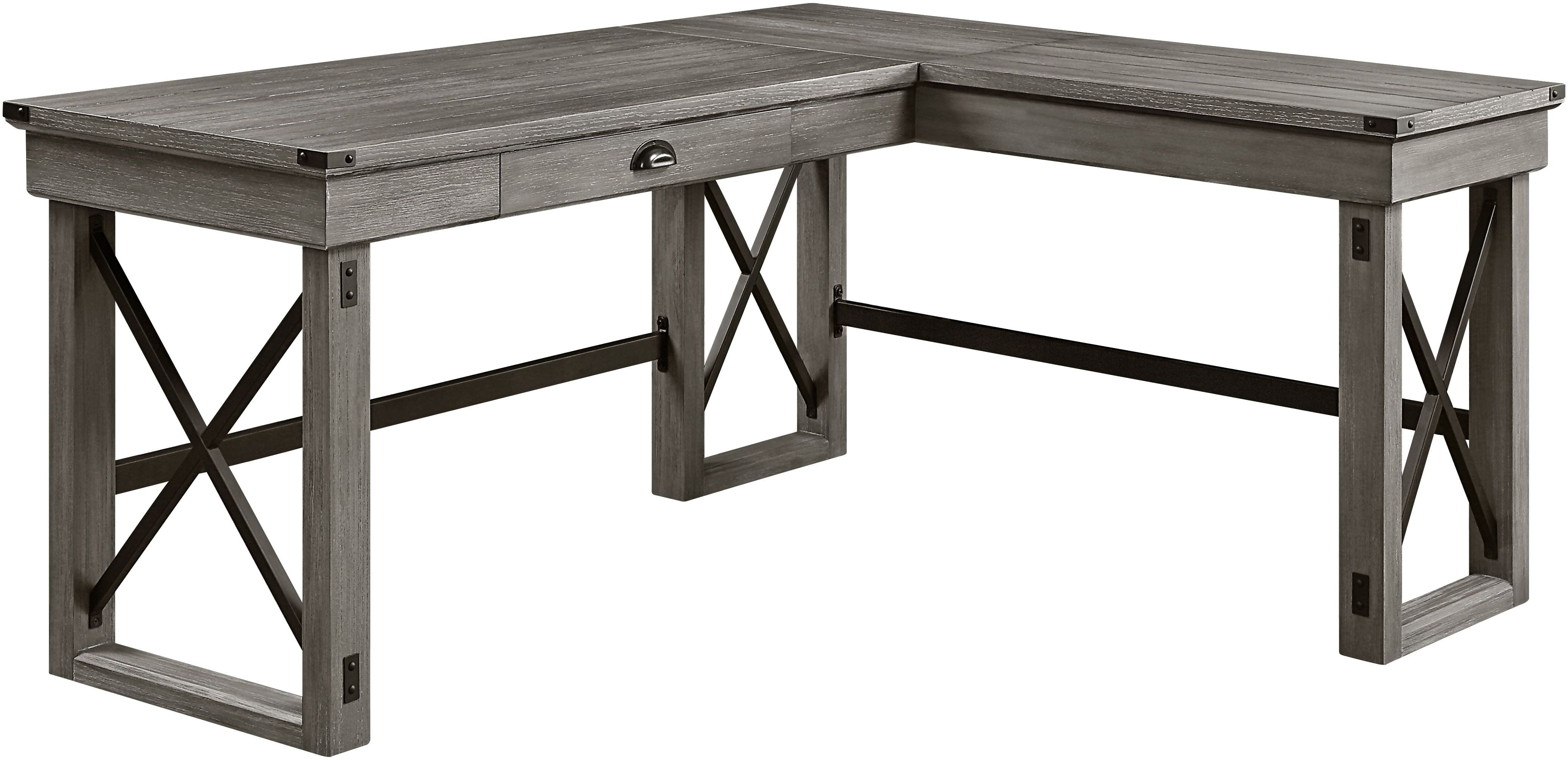 Picture of Acme Furniture OF00054 67 x 55 x 30 in. Talmar Writing Desk with Left Top, Weathered Gray