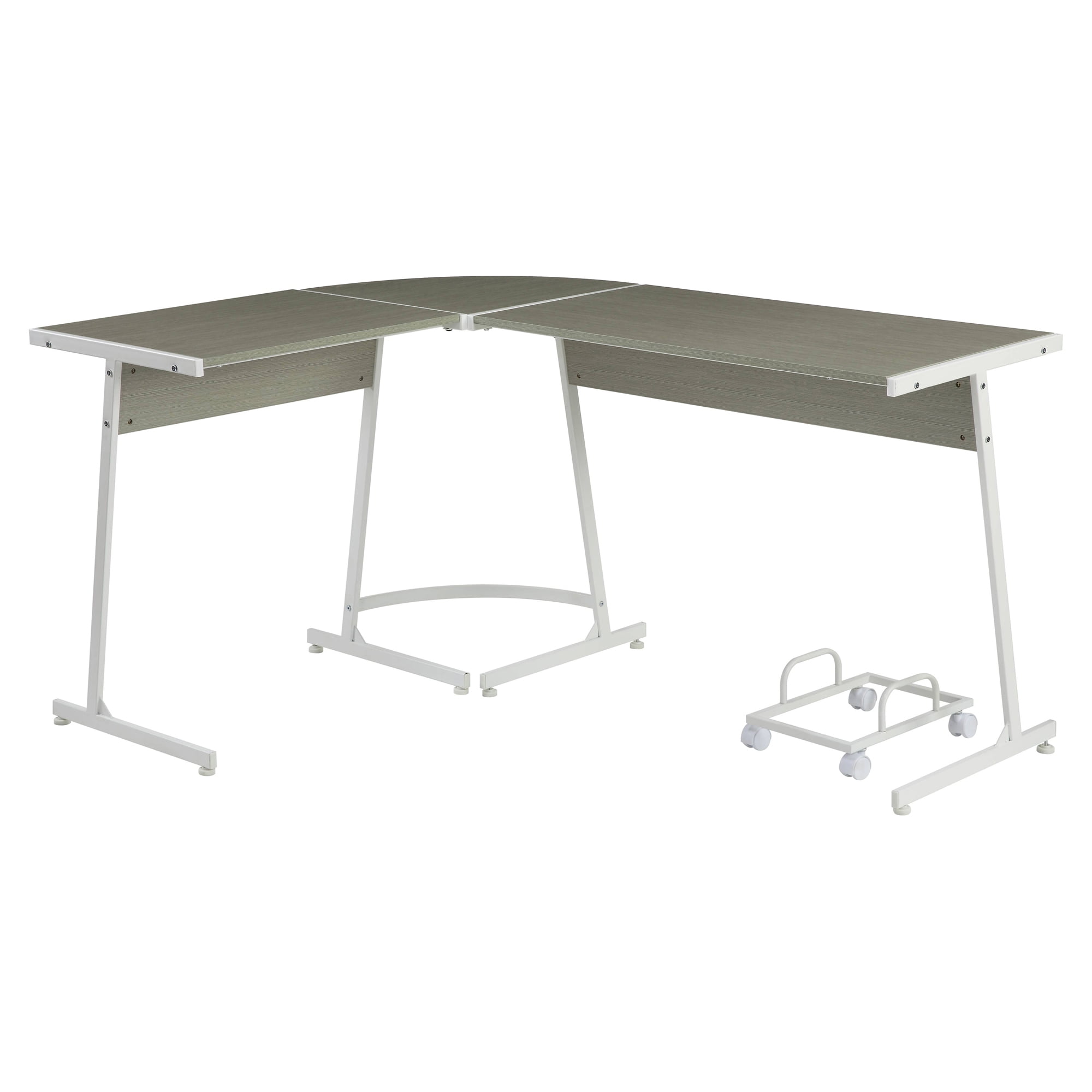 Picture of Acme Furniture OF00045 58 x 44 x 30 in. Carver Computer Desk&#44; Gray & White