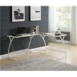 Picture of Acme Furniture OF00052 51 x 51 x 28 in. Janison Computer Desk&#44; Clear Glass & White