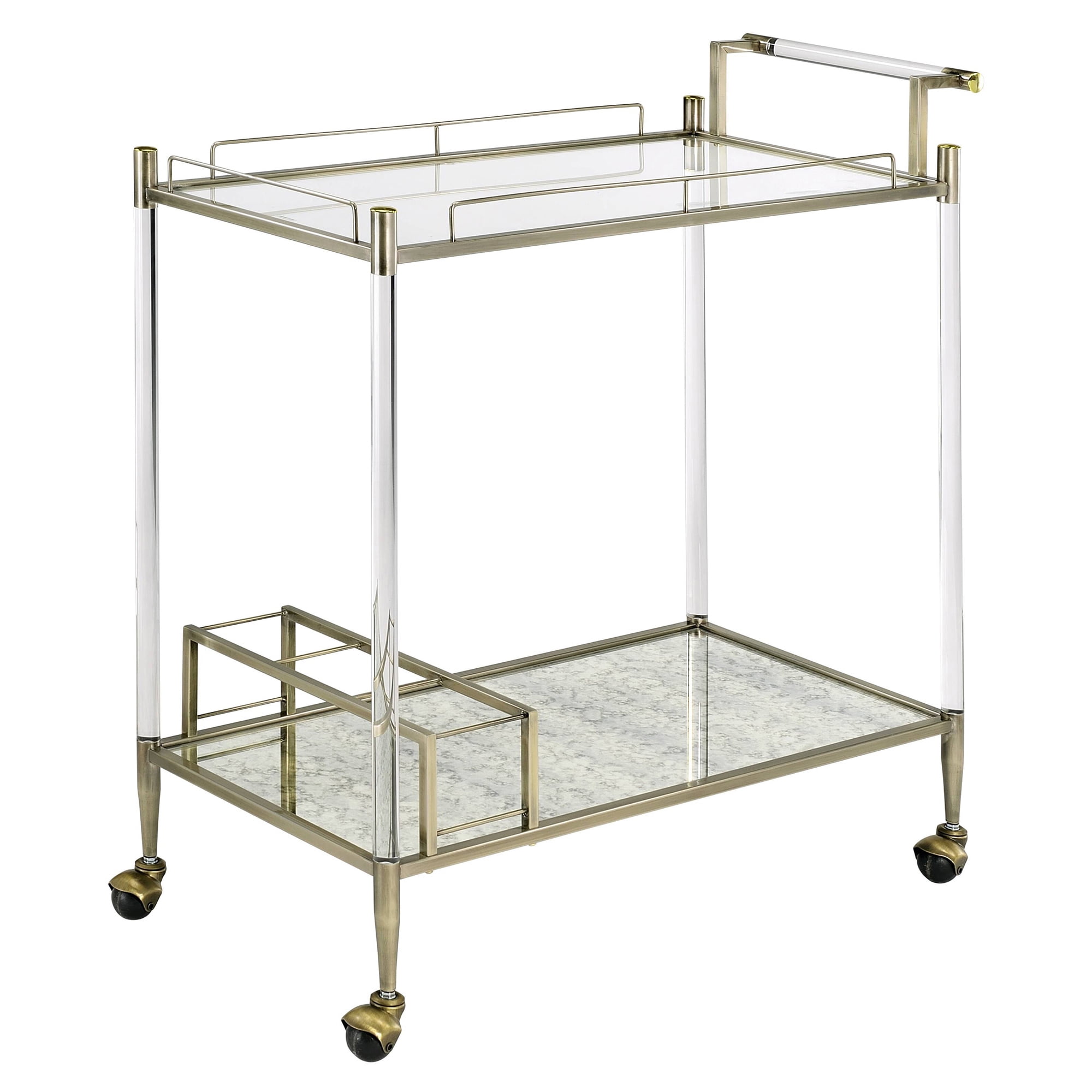 Picture of Acme Furniture AC00160 39 x 16 x 37 in. Cirro Serving Cart&#44; Antique Mirror & Wire Brass