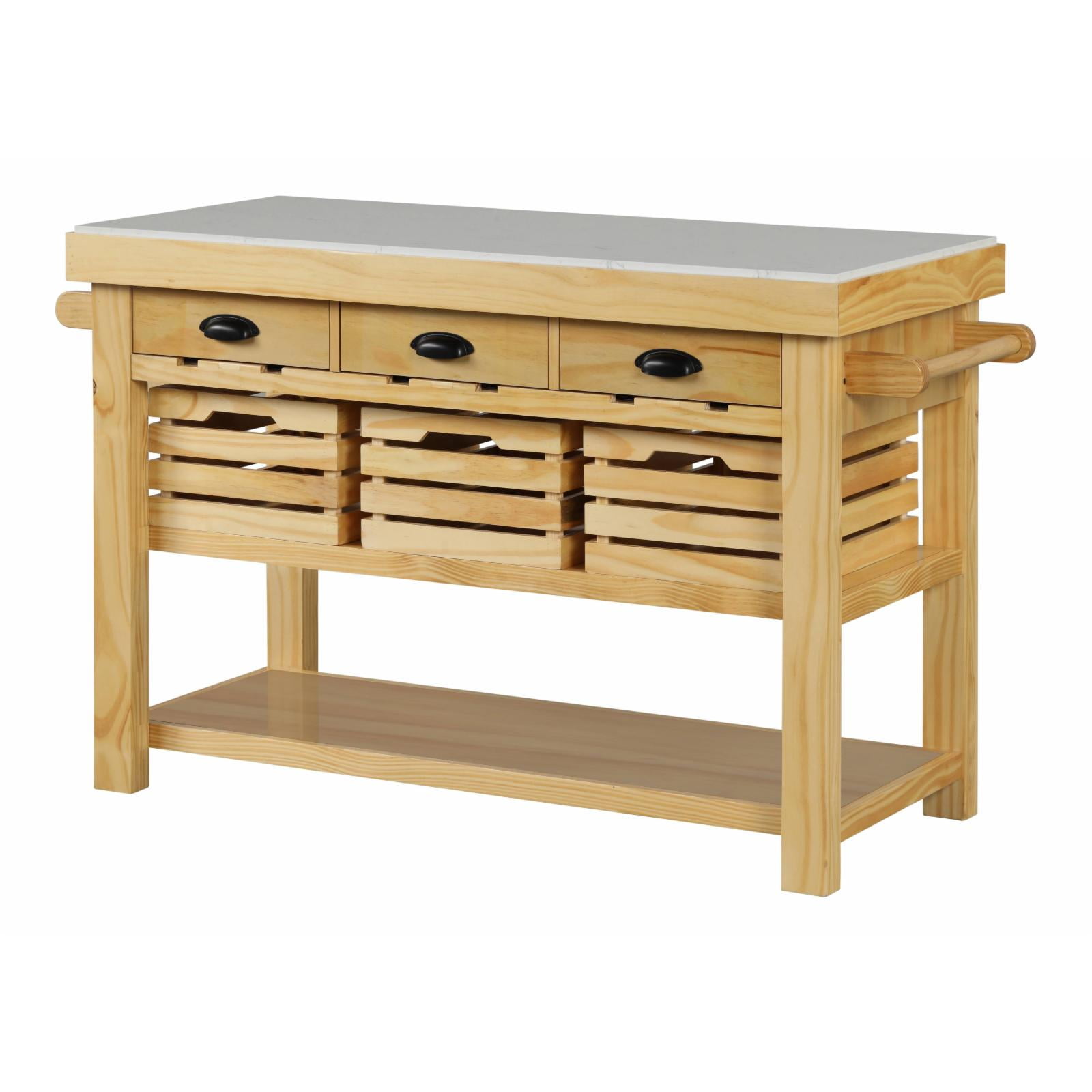 Picture of Acme Furniture AC00188 55 x 24 x 35 in. Grovaam Kitchen Island&#44; Marble & Natural
