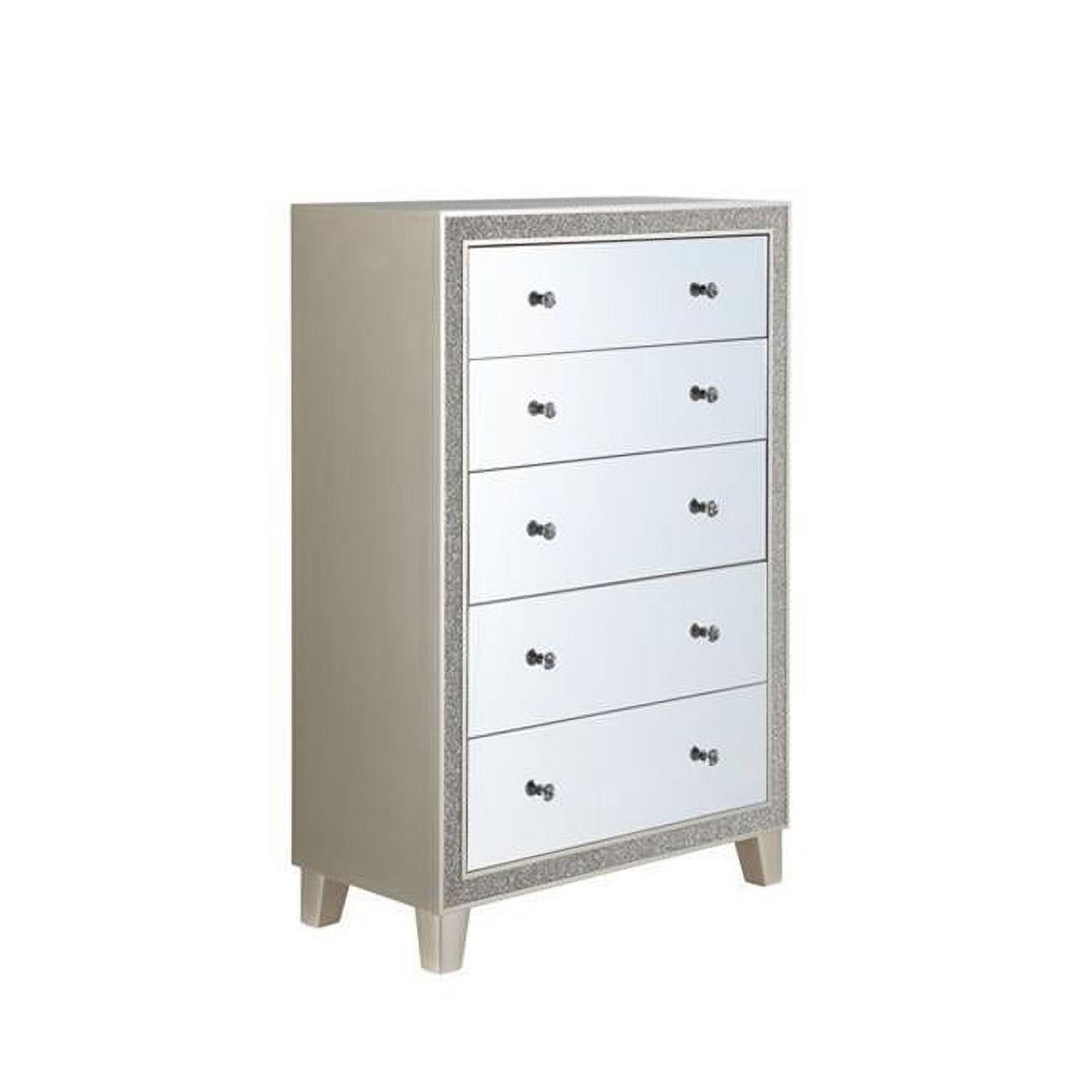 Acme Furniture BD00247 34 x 17 x 51 in. Sliverfluff Chest, Mirrored & Champagne -  Acme Furniture Industry Inc