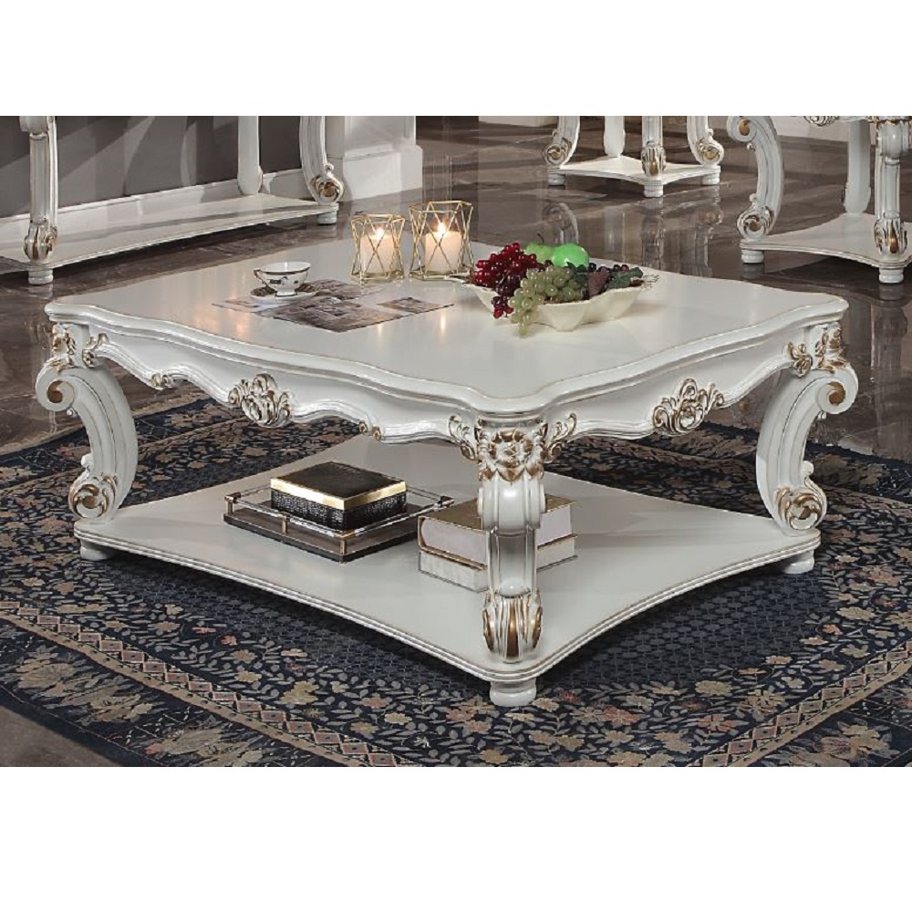 Picture of Acme Furniture LV01526 22 x 50 x 50 in. Vendome Coffee Table&#44; Antique Pearl