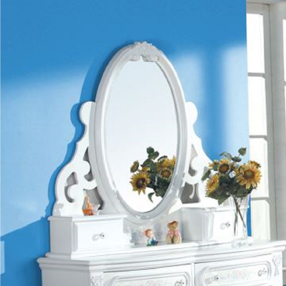 Picture of Acme Furniture BD01640 38 x 47 in. Flora Mirror with Jewlery&#44; White