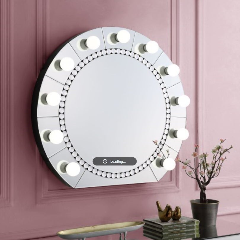 Picture of Acme Furniture AC00763 28 x 32 in. Farai Accent Mirror with Mirrored & Faux Crystal Diamonds