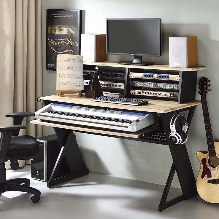 Picture of Acme Furniture OF00992 42 x 24 x 47 in. Humanity Music Desk&#44; Natural & Black