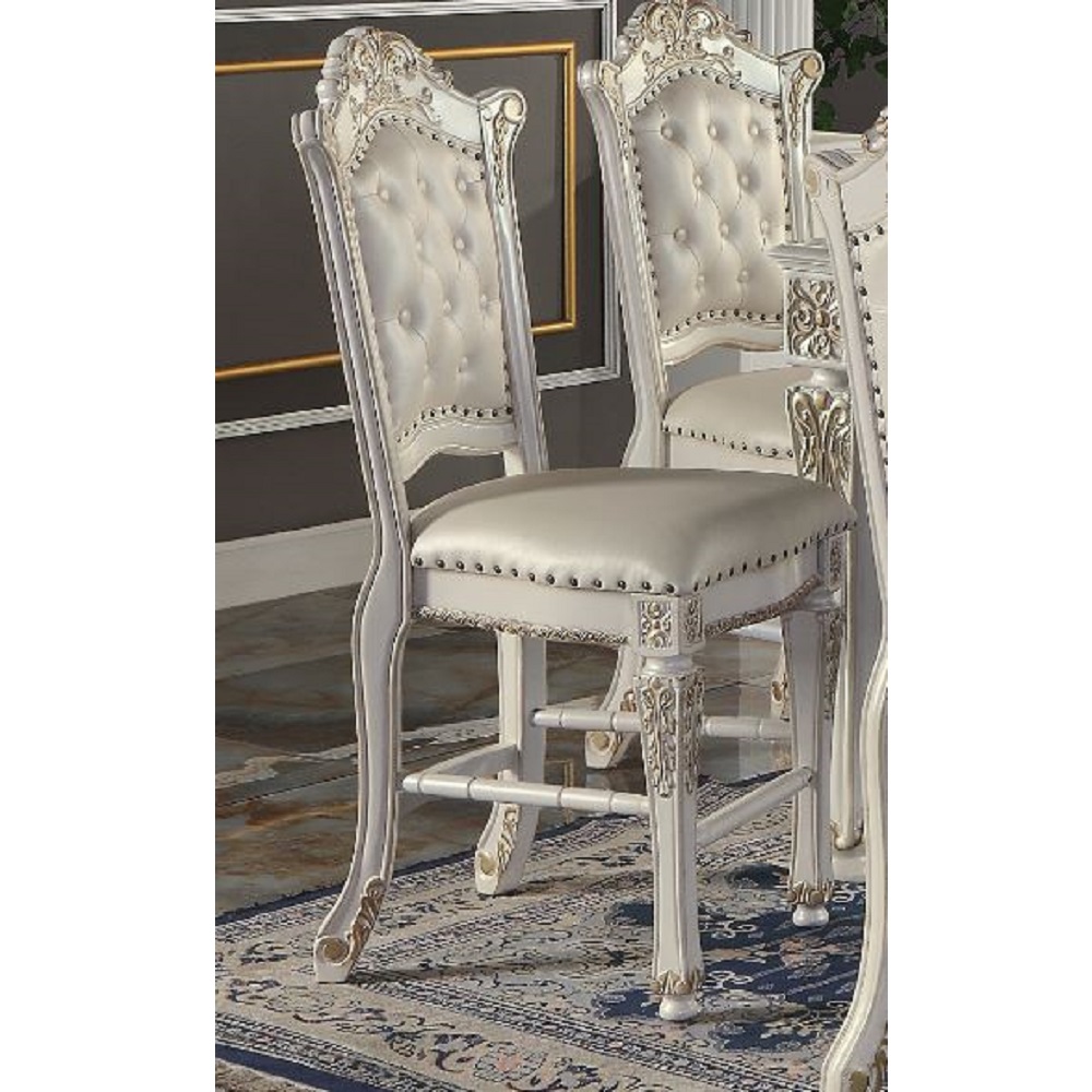 Picture of Acme Furniture DN01516 20 x 53 x 47 in. Vendome Counter Height Chair&#44; Antique Pearl - Set of 2