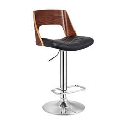 Wood Back Swivel Barstool with Diamond Quilted Seat