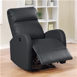 Sean Modern Leather Small Power Reading Recliner - Black